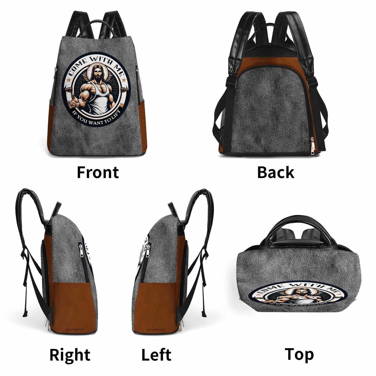 If You Want To Lift - Personalized Custom Leather BackPack - BP_FN14