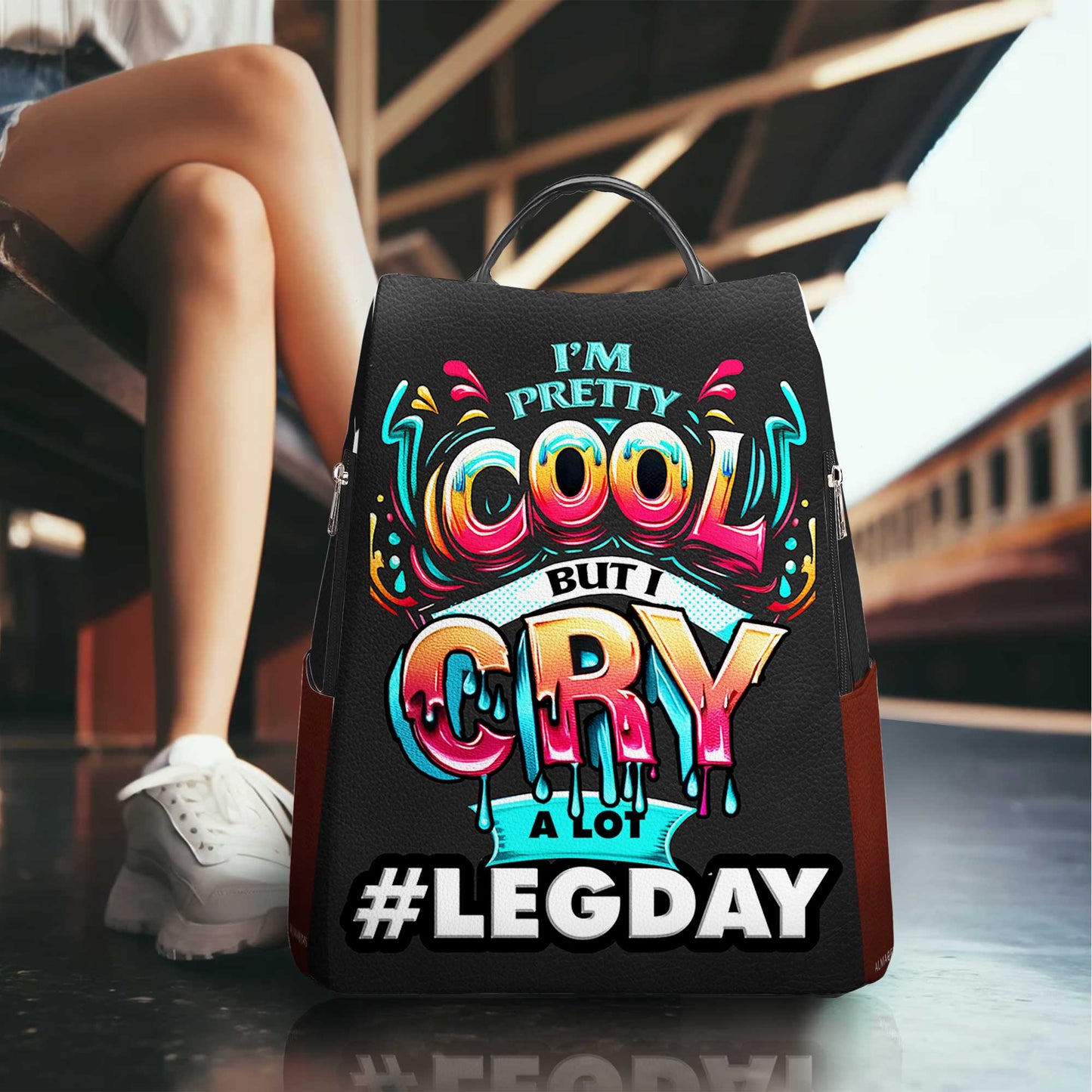 I'm Pretty Cool, But I Cry A Lot - Personalized Custom Leather BackPack - BP_FN15