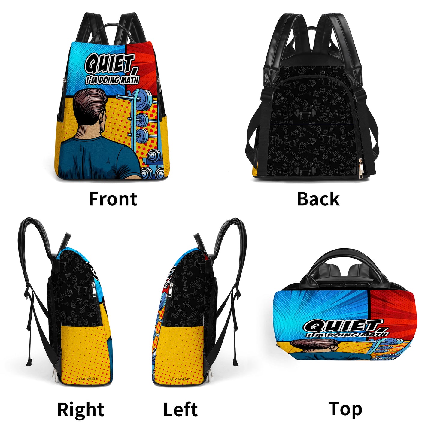 QUIET, I'm Doing Math - Personalized Custom Leather BackPack - BP_FN16