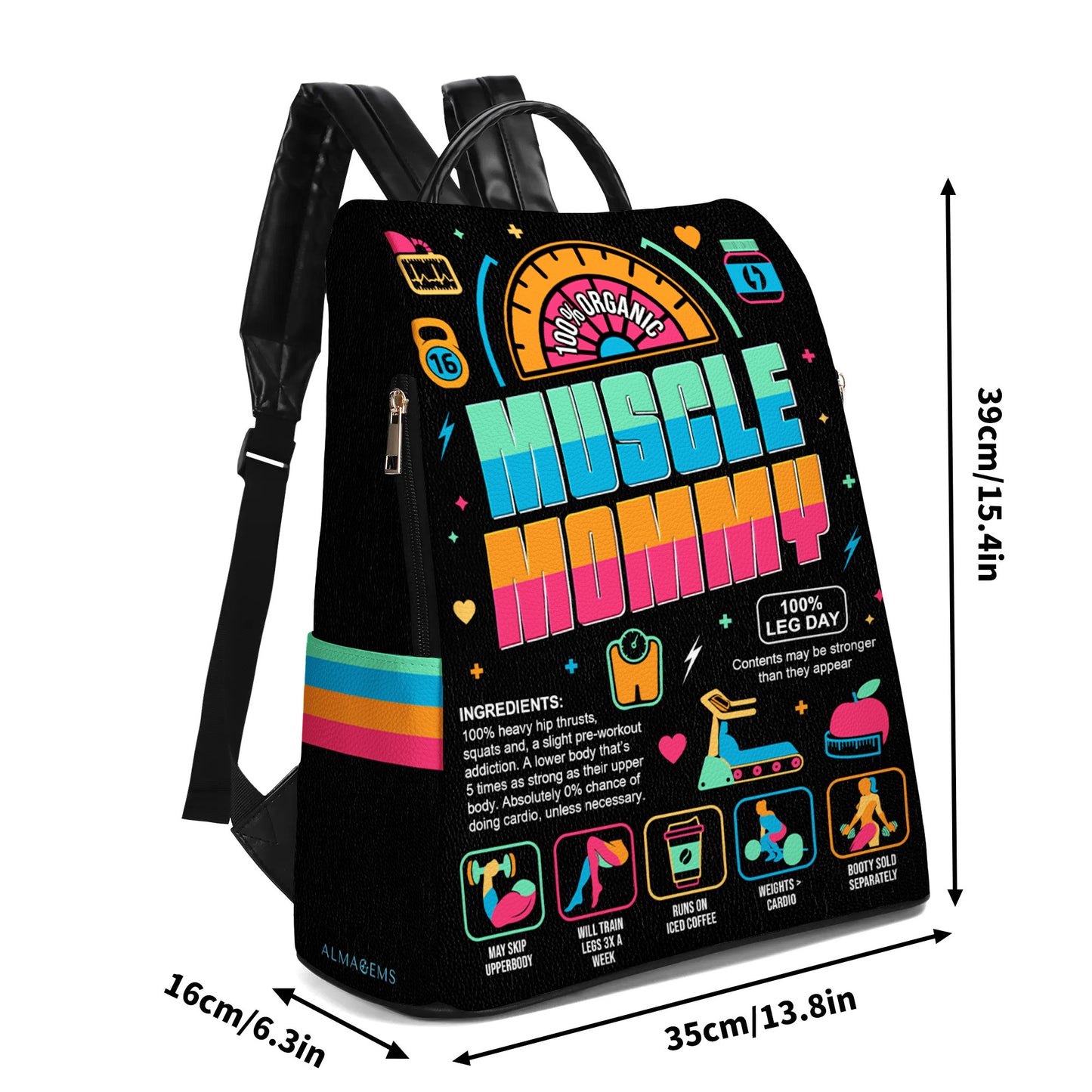 Muscle Mommy - Personalized Custom Leather BackPack - BP_FN18