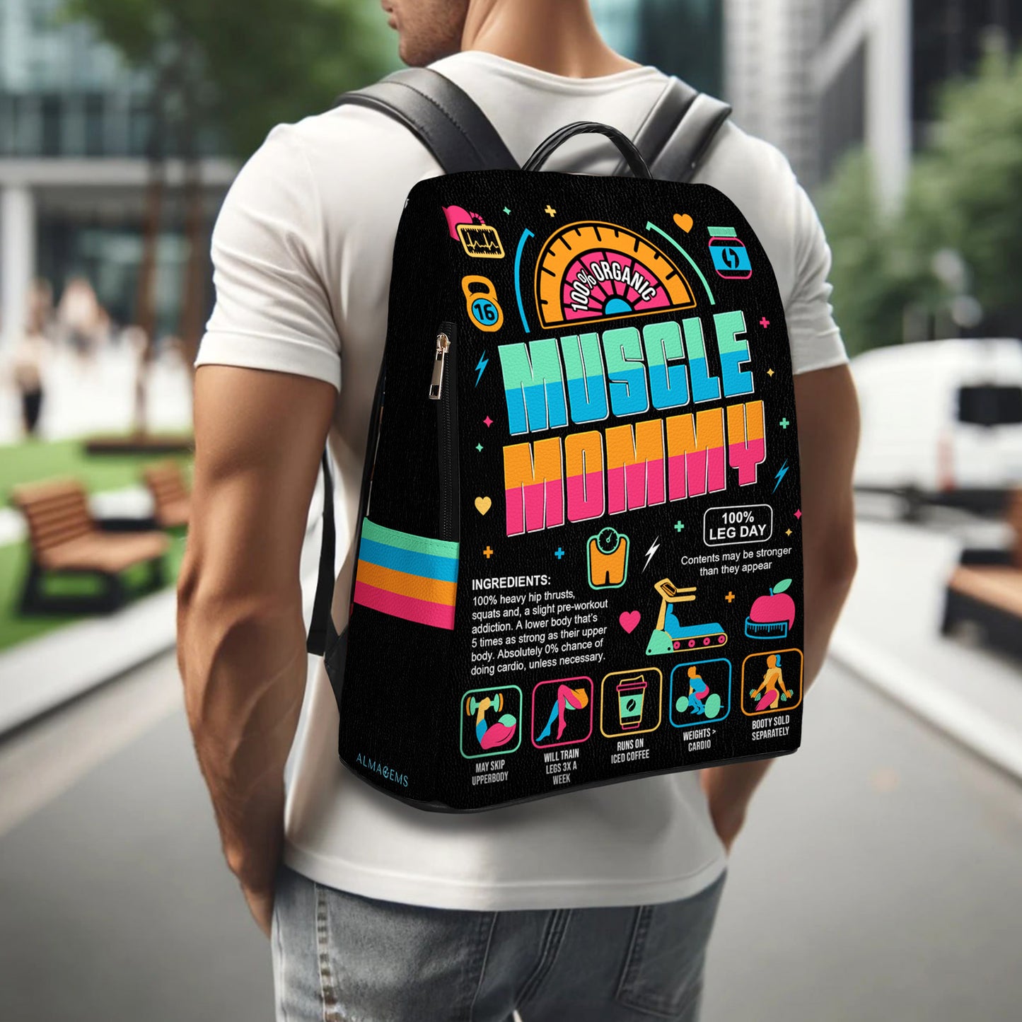 Muscle Mommy - Personalized Custom Leather BackPack - BP_FN18