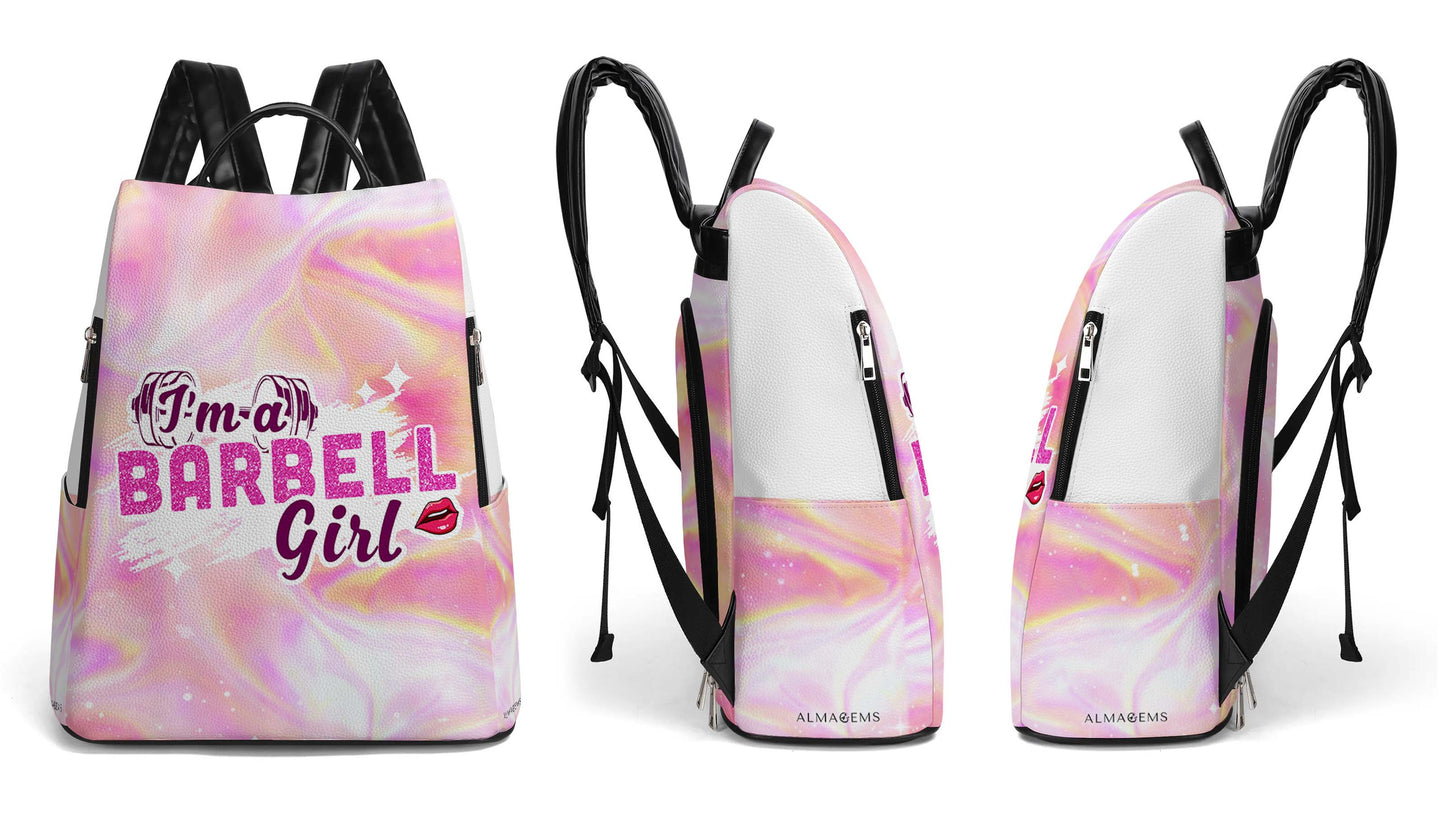 I'm A Barbell Girl - Personalized Custom Leather BackPack - BP_FN20