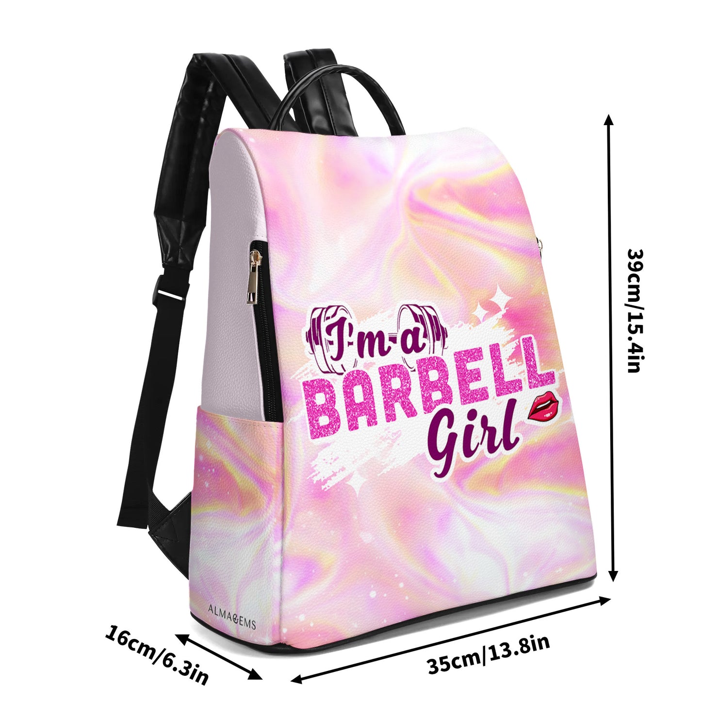 I'm A Barbell Girl - Personalized Custom Leather BackPack - BP_FN20