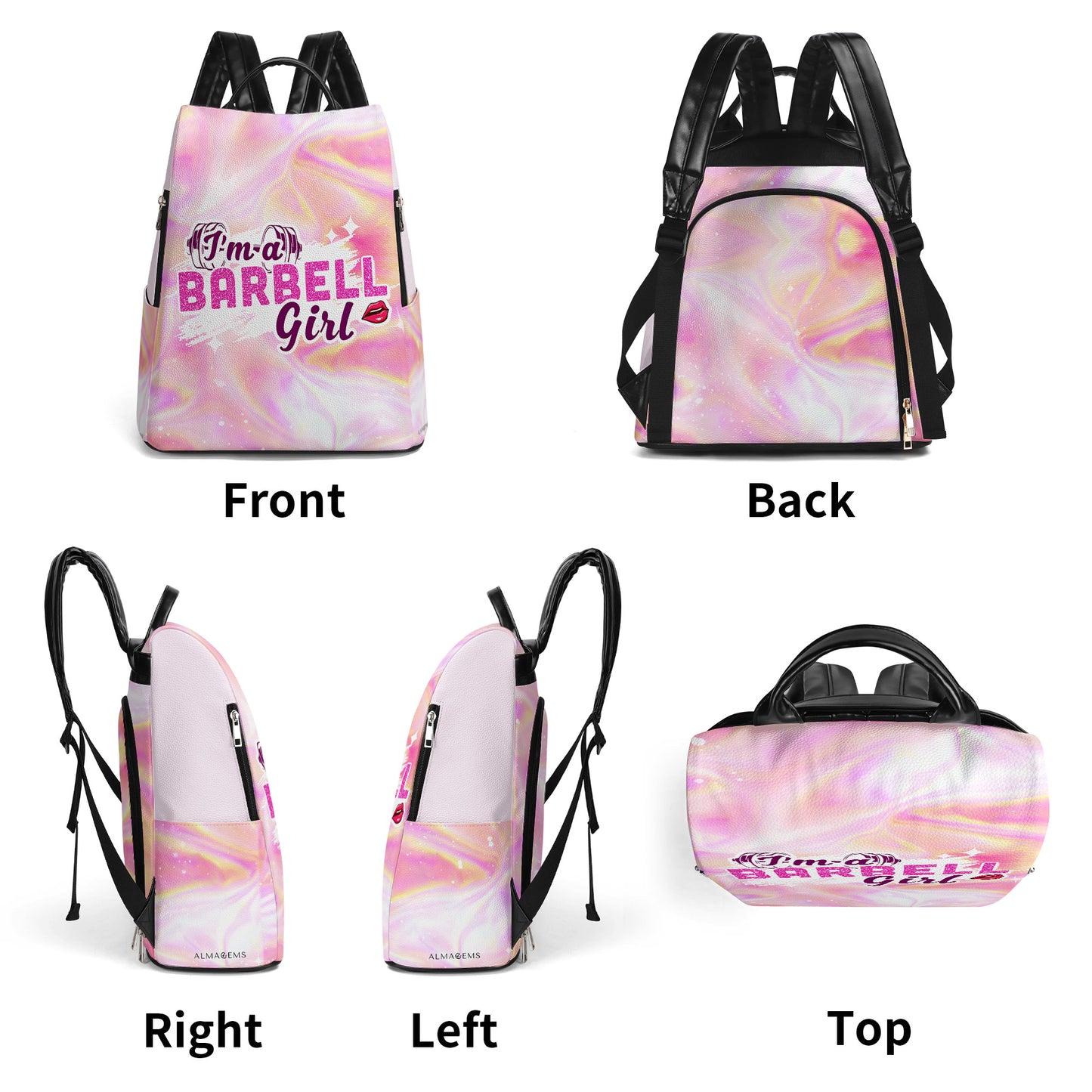I'm A Barbell Girl - Personalized Custom Leather BackPack - BP_FN20