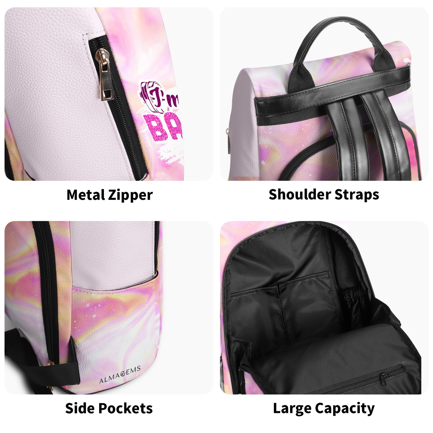 I'm A Barbell Girl - Personalized Custom Leather BackPack - BP_FN20