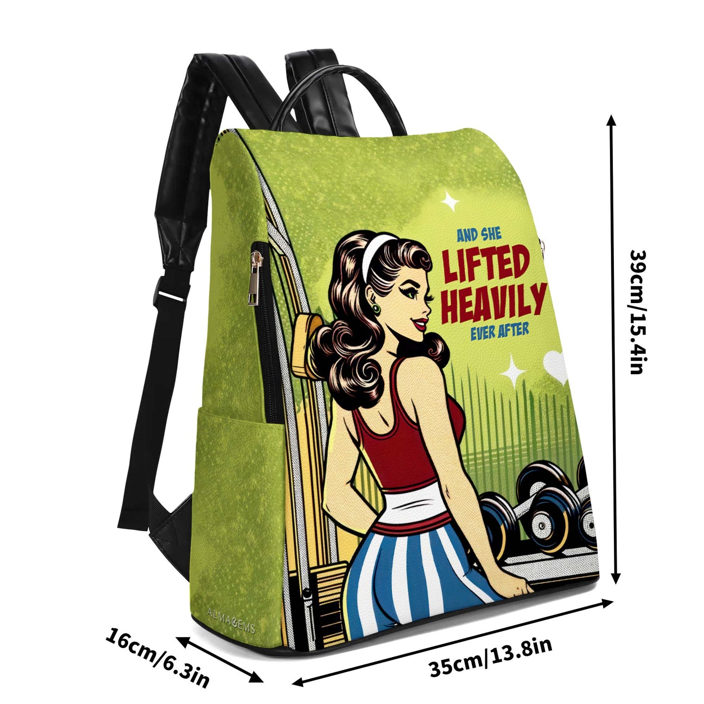 Et elle a soulevé des poids pour toujours - Sac à dos en cuir personnalisé - BP_FN23