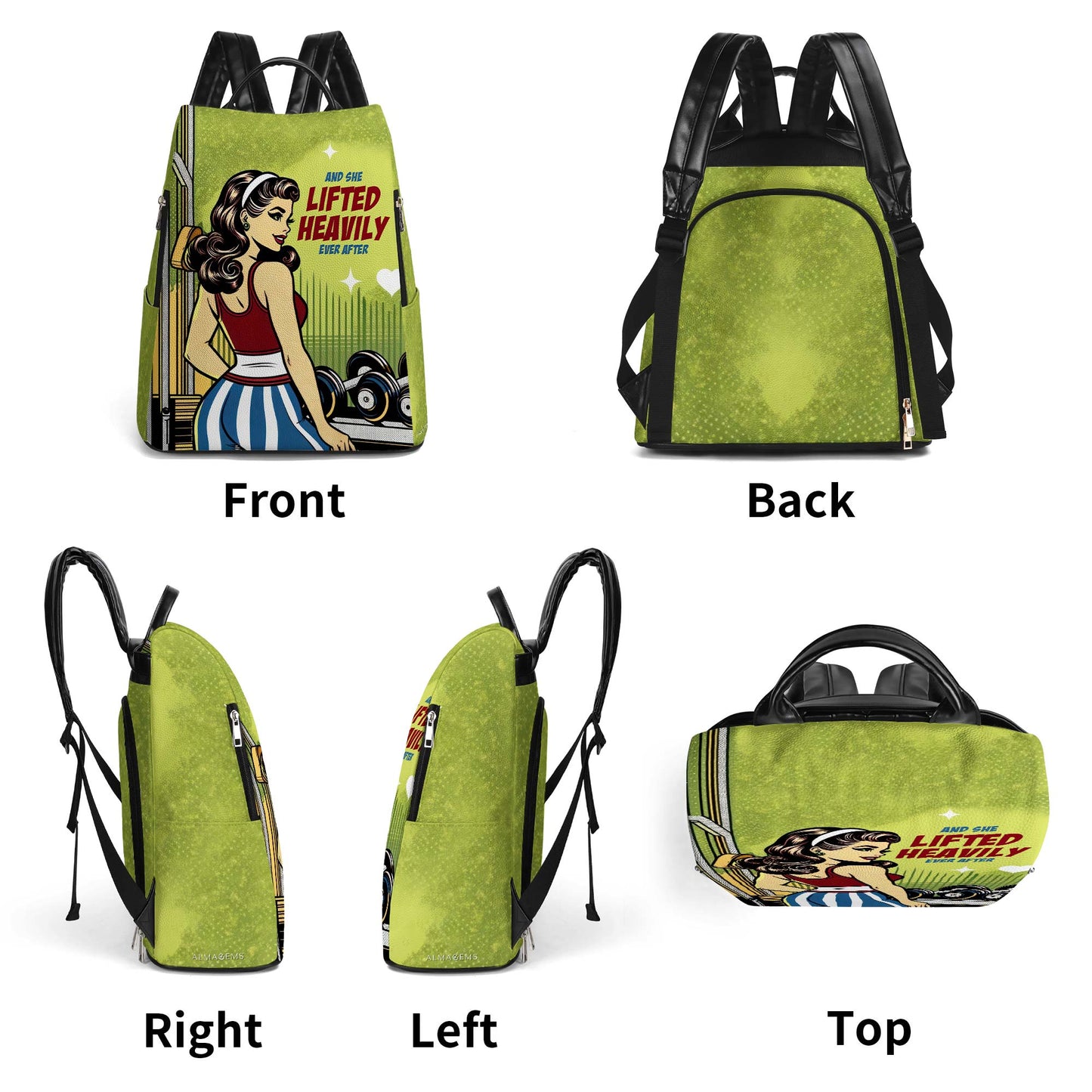 Et elle a soulevé des poids pour toujours - Sac à dos en cuir personnalisé - BP_FN23