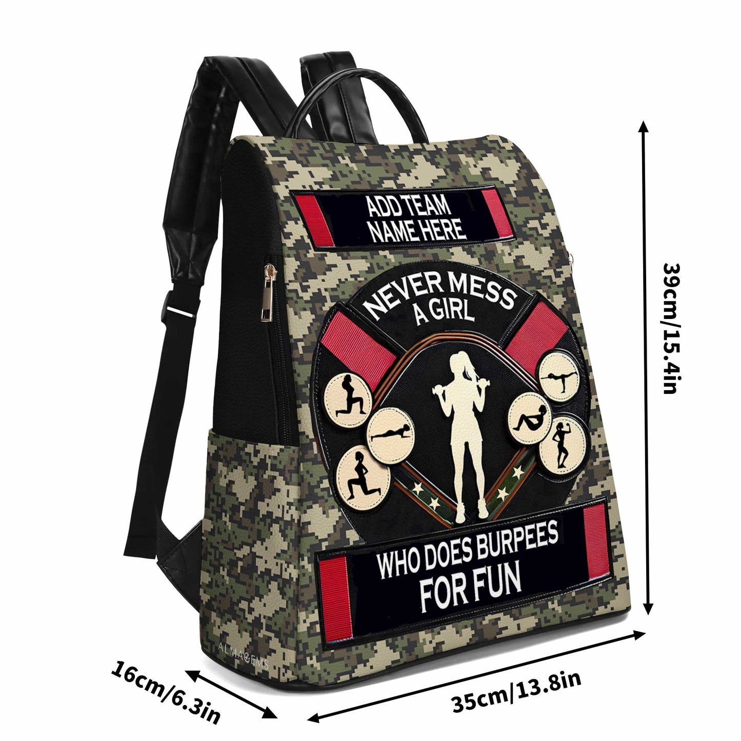 Never Mess A Girl Who Does Burpees For Fun - Personalized Custom Leather BackPack - BP_FN26