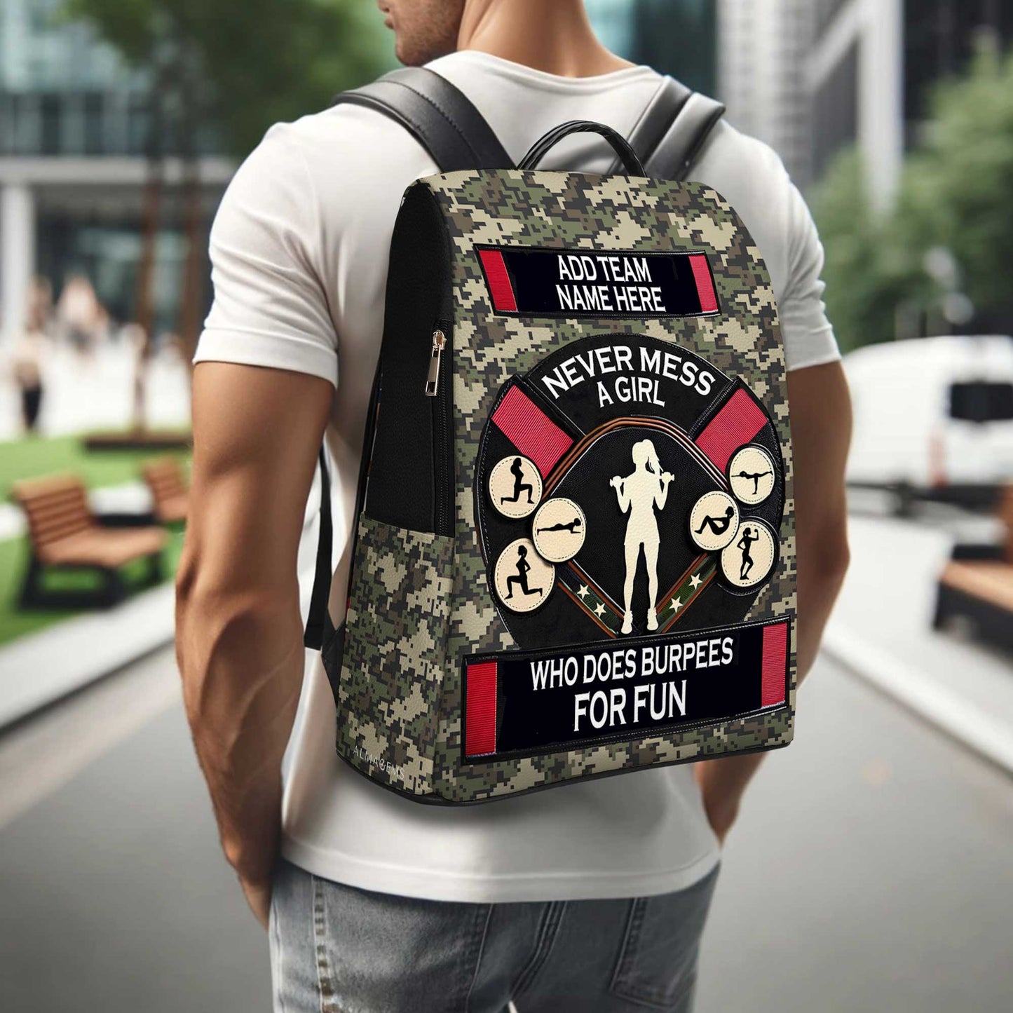 Never Mess A Girl Who Does Burpees For Fun - Personalized Custom Leather BackPack - BP_FN26