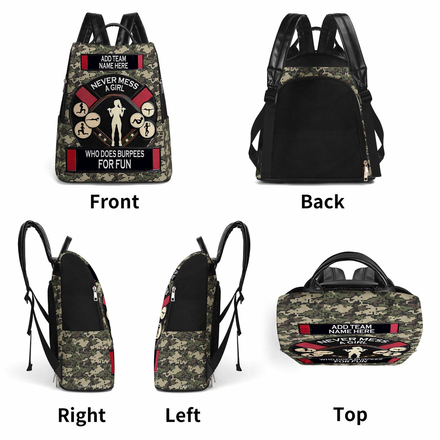 Never Mess A Girl Who Does Burpees For Fun - Personalized Custom Leather BackPack - BP_FN26