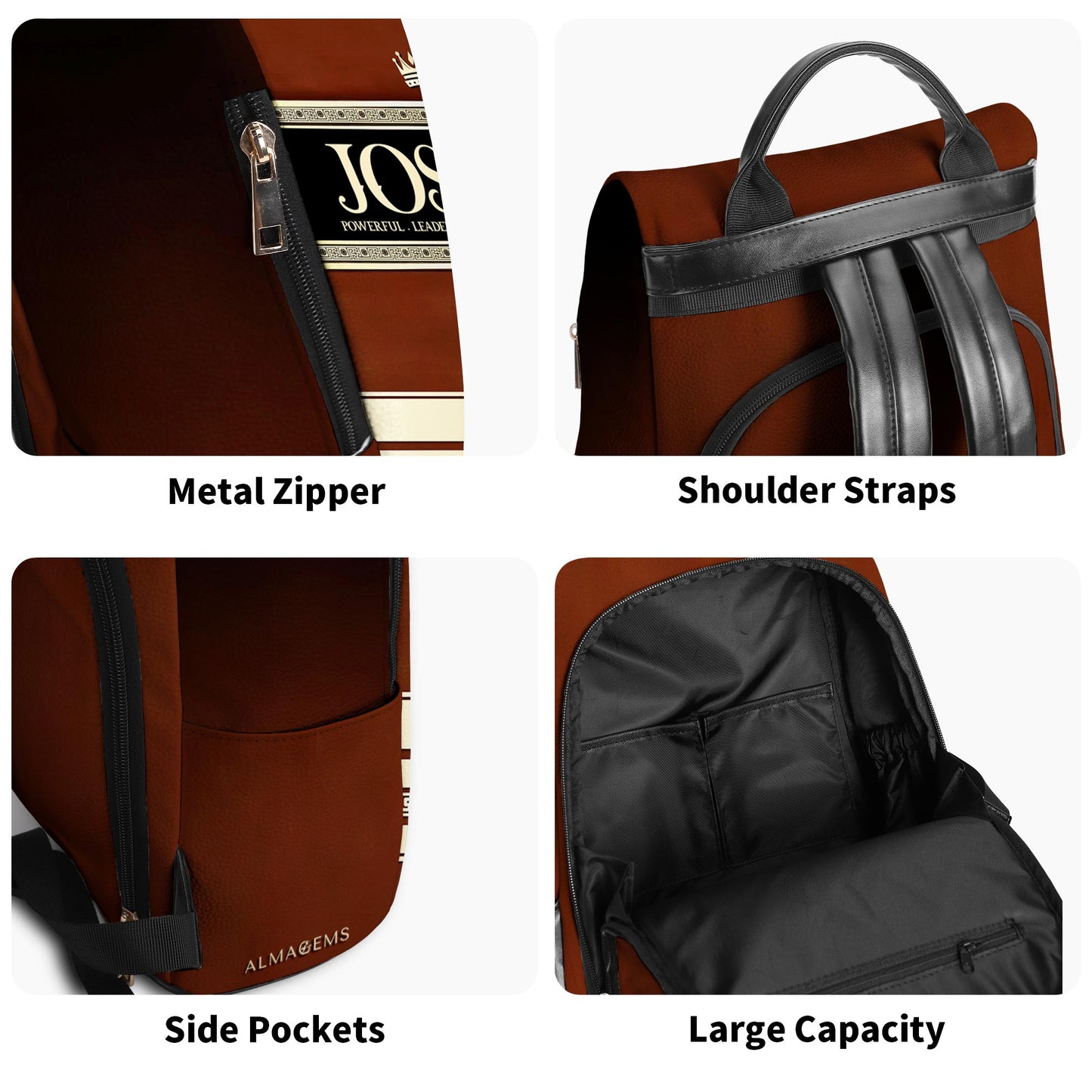 Sac à dos en cuir personnalisé King Crown - BP_K02