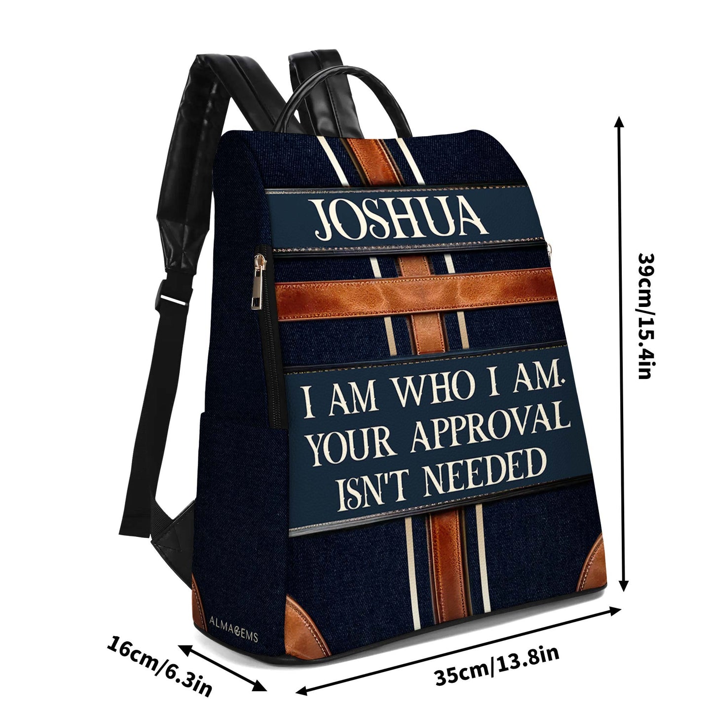 I Am Who I Am - Personalized Custom Leather BackPack - BP_K03