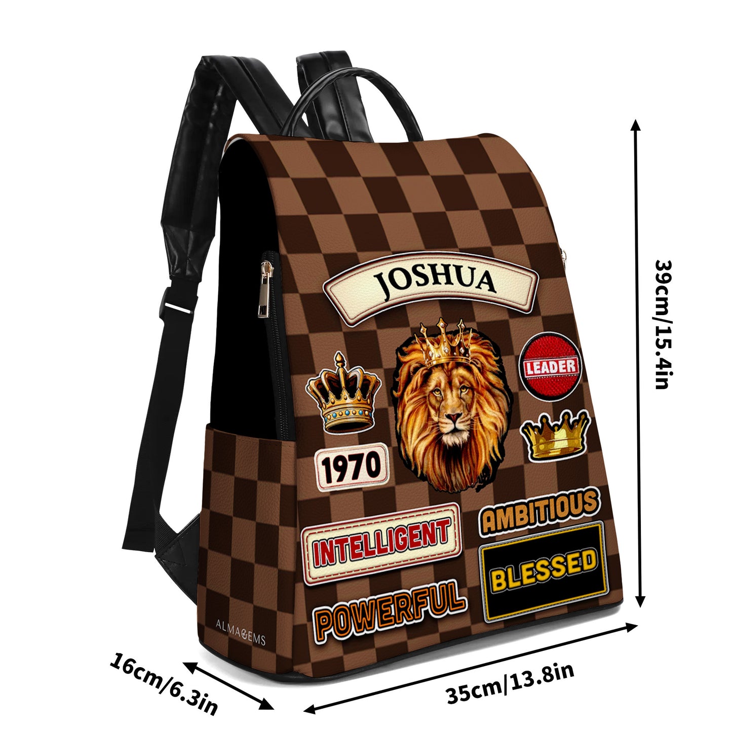 Powerful Leader Intelligent Ambitious Blessed - Personalized Custom Leather BackPack - BP_K06