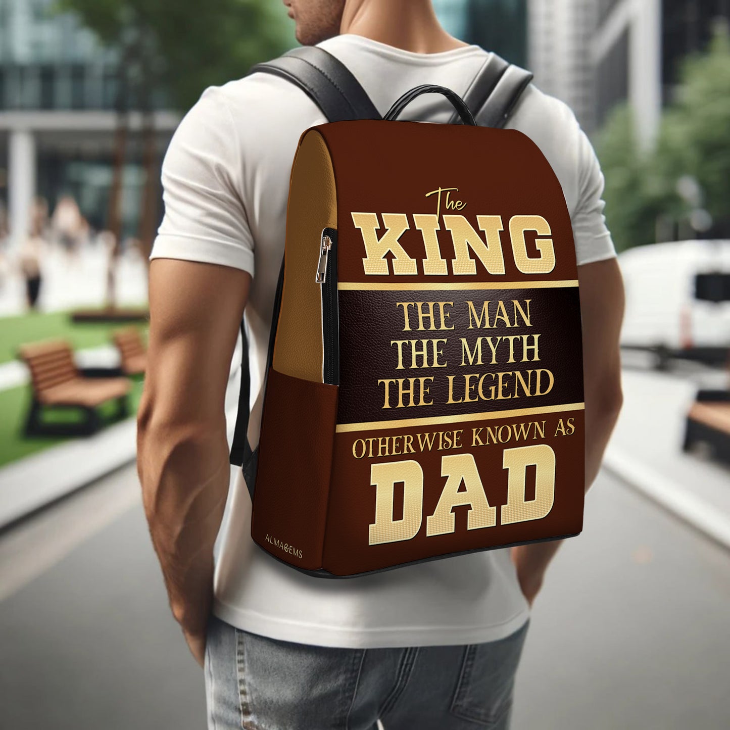 L'Homme, le Mythe, la Légende - Sac à dos en cuir personnalisé - BP_K07