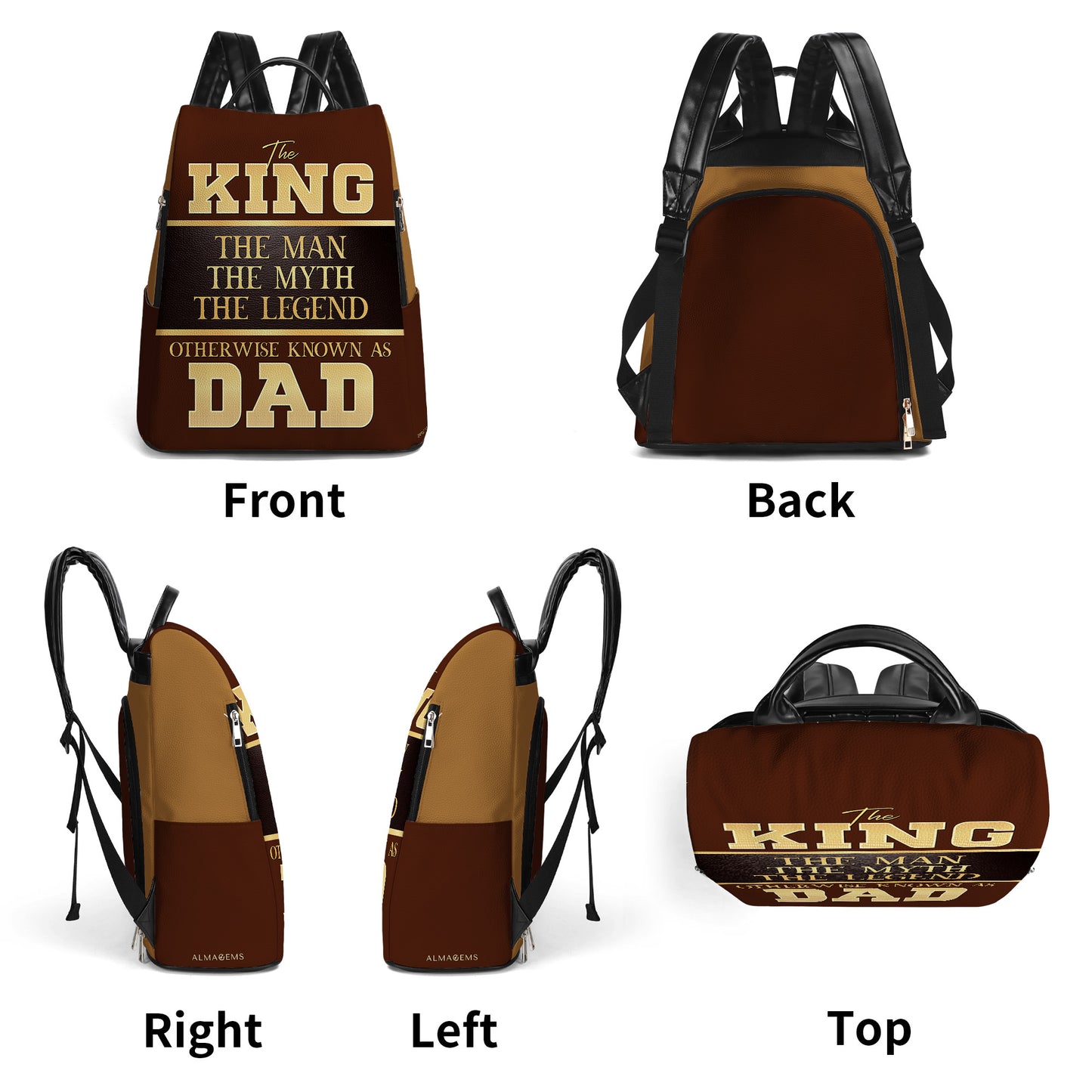 L'Homme, le Mythe, la Légende - Sac à dos en cuir personnalisé - BP_K07