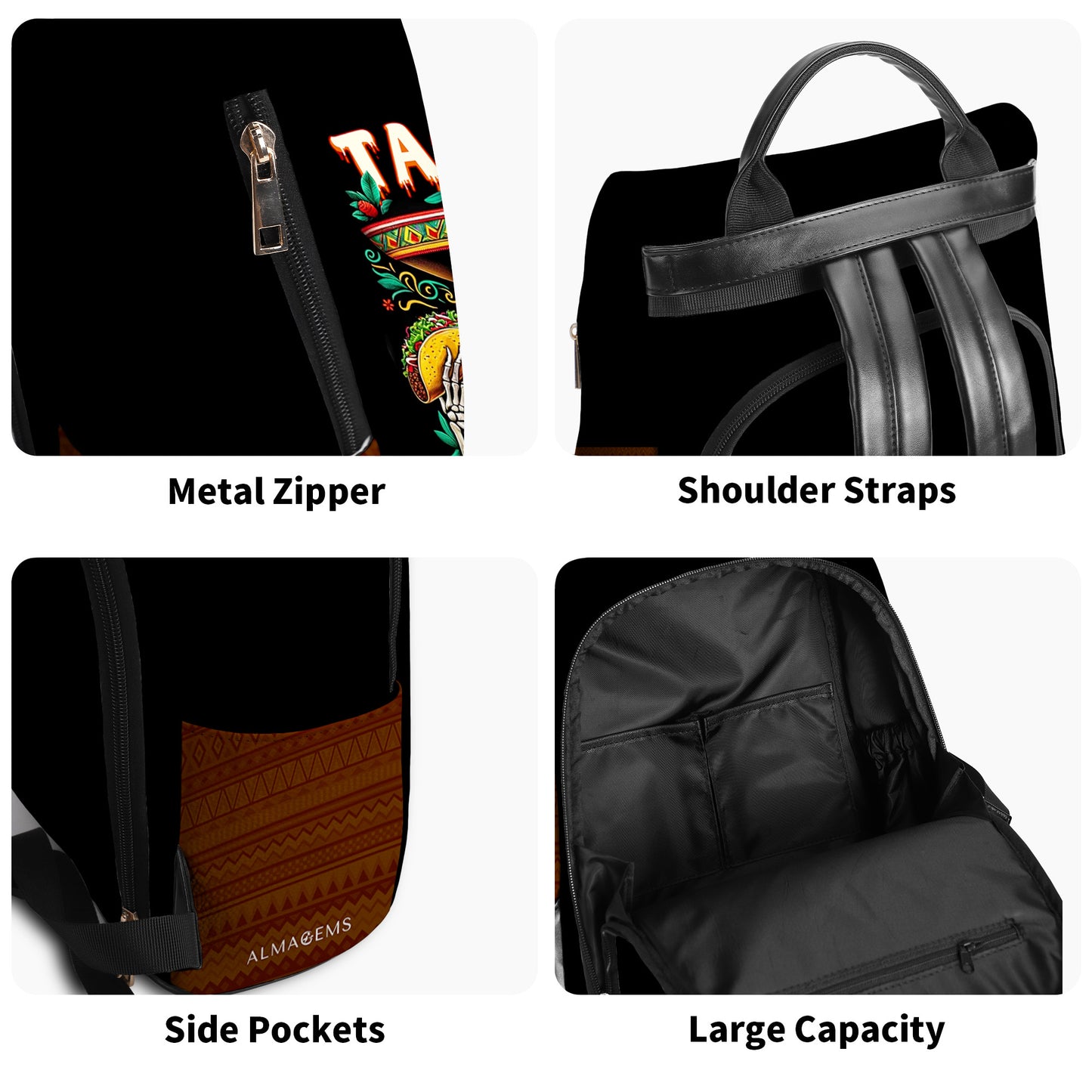 Tacos Make Me A Better Person - Personalized Custom Leather BackPack - BP_MX02