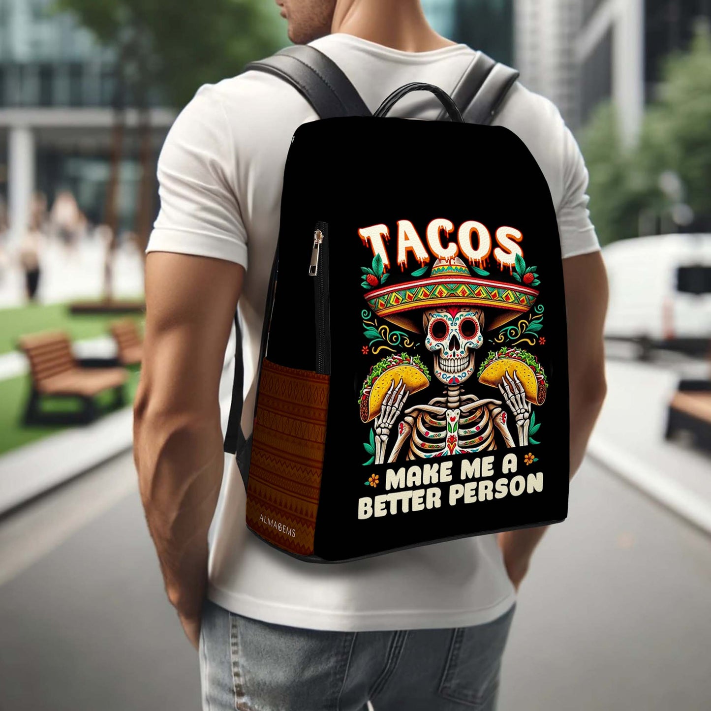 Tacos Make Me A Better Person - Personalized Custom Leather BackPack - BP_MX02