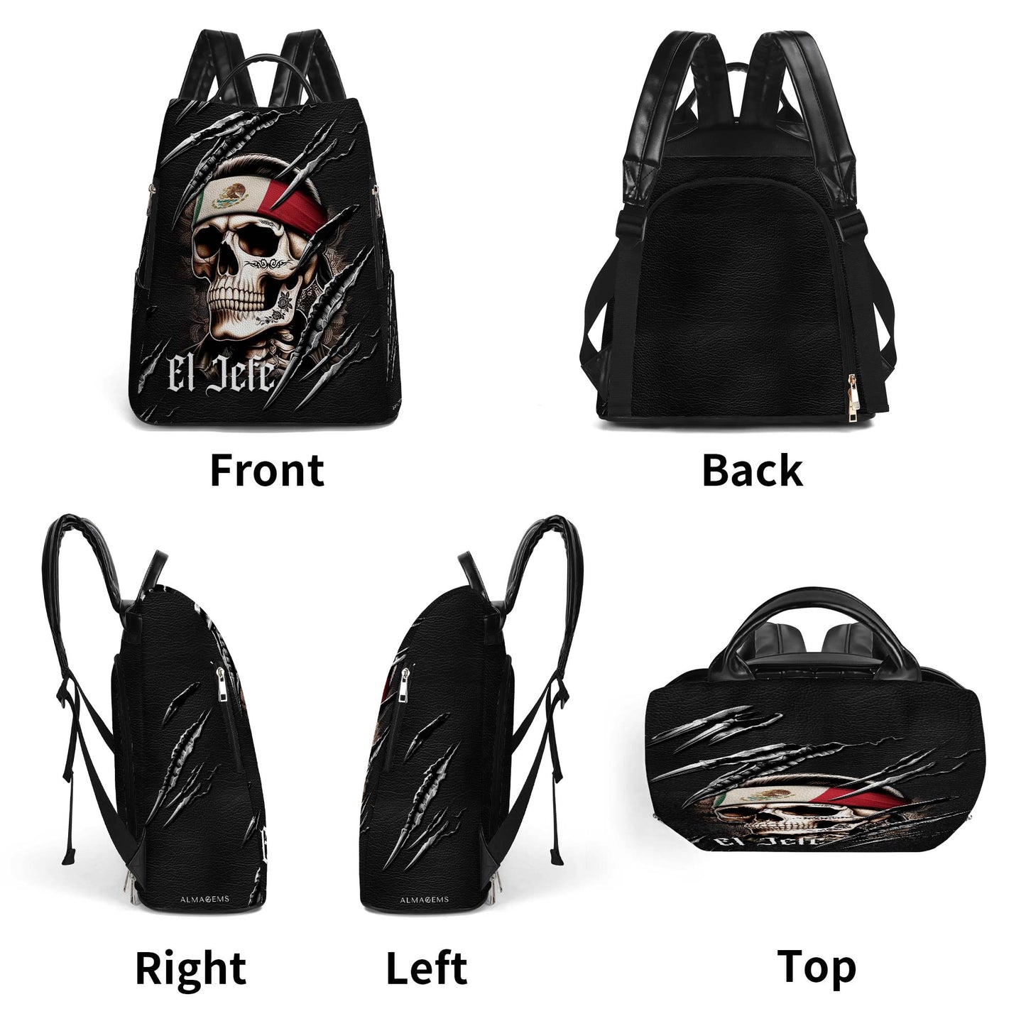 El Jefe - Personalized Custom Leather BackPack - BP_MX03