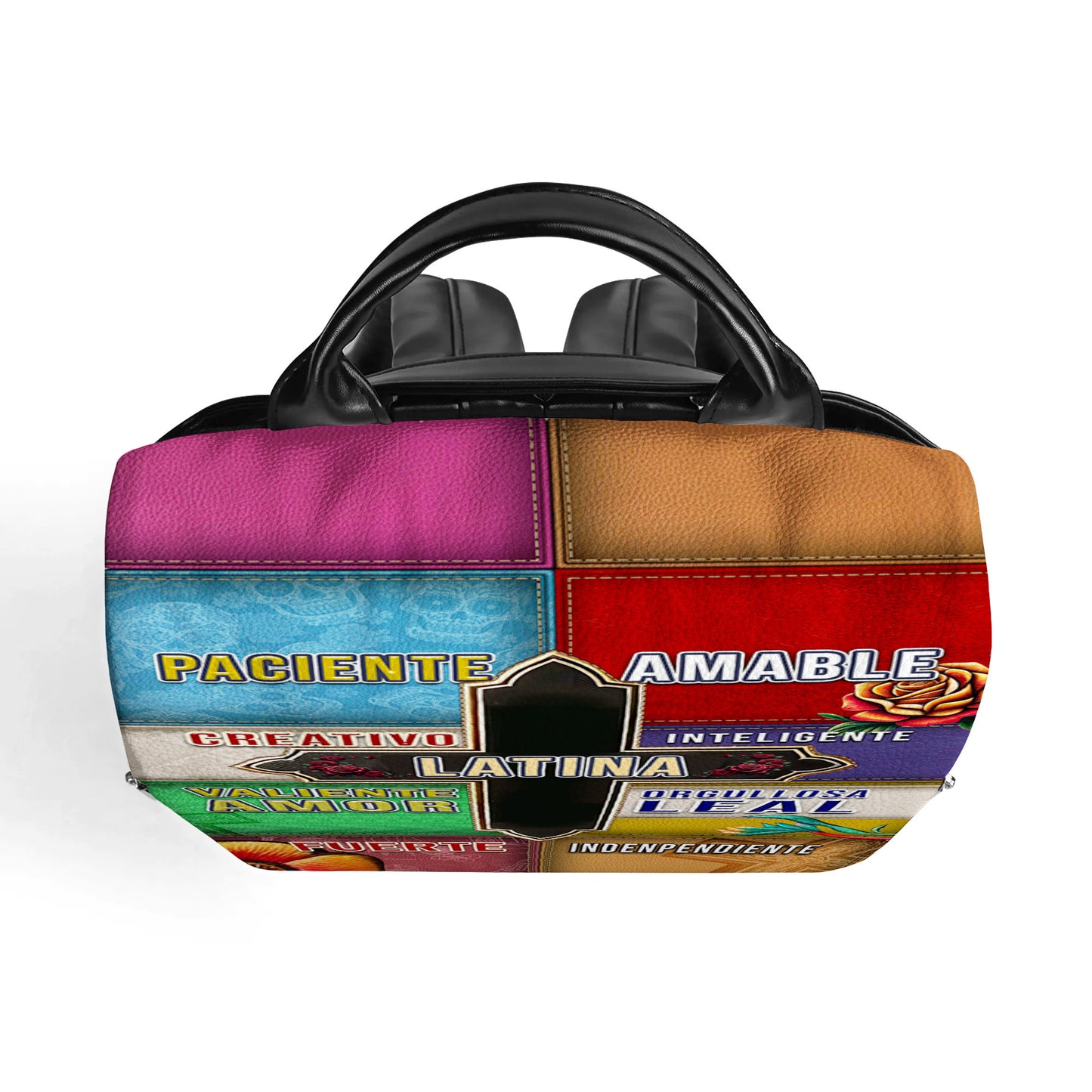 Paciente. Amable. Creativo - Personalized Custom Leather BackPack - BP_MX05