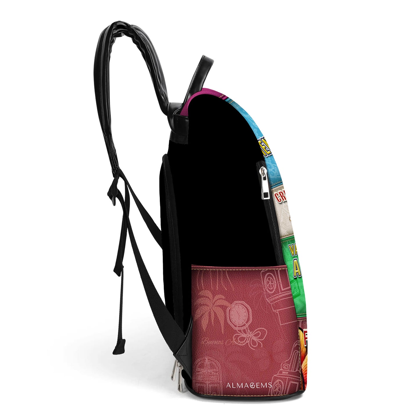Paciente. Amable. Creativo - Personalized Custom Leather BackPack - BP_MX05
