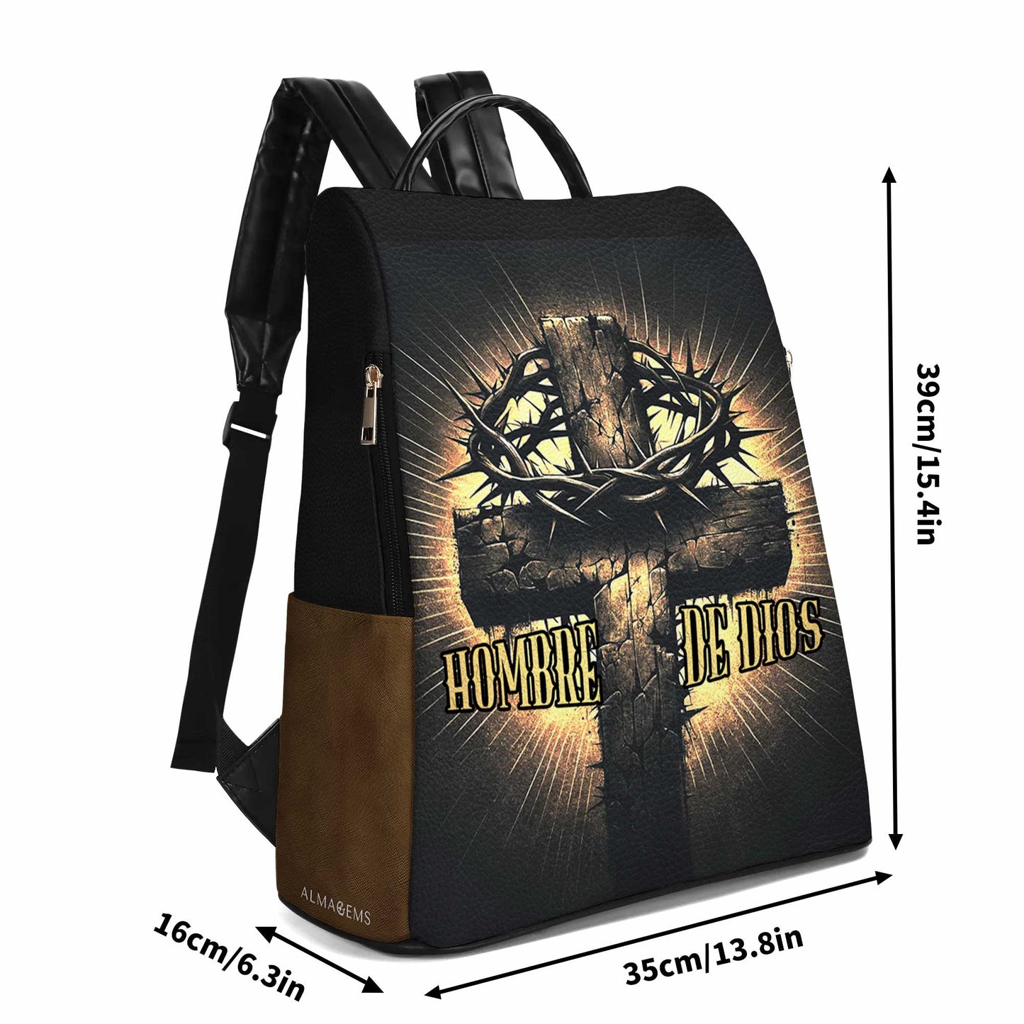 Hombre De Dios - Personalized Custom Leather BackPack - BP_MX06