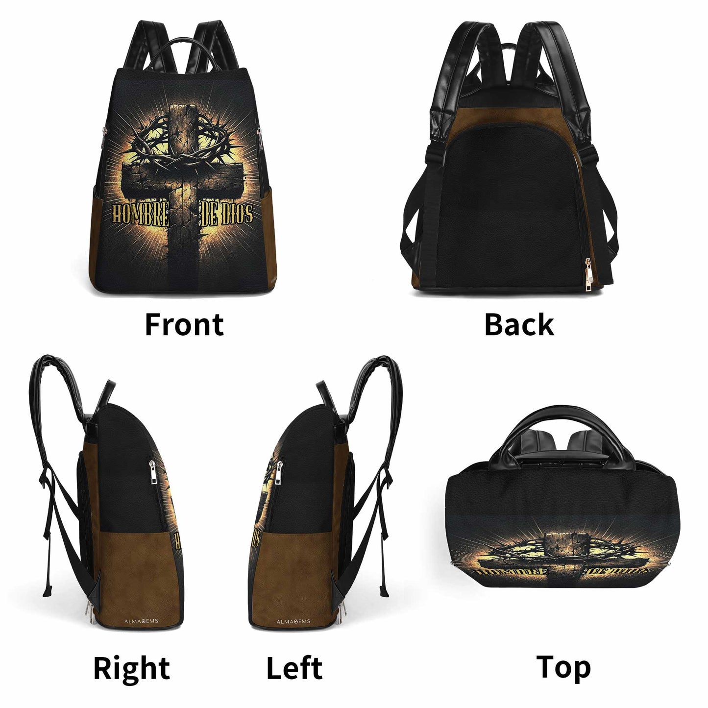 Hombre De Dios - Personalized Custom Leather BackPack - BP_MX06