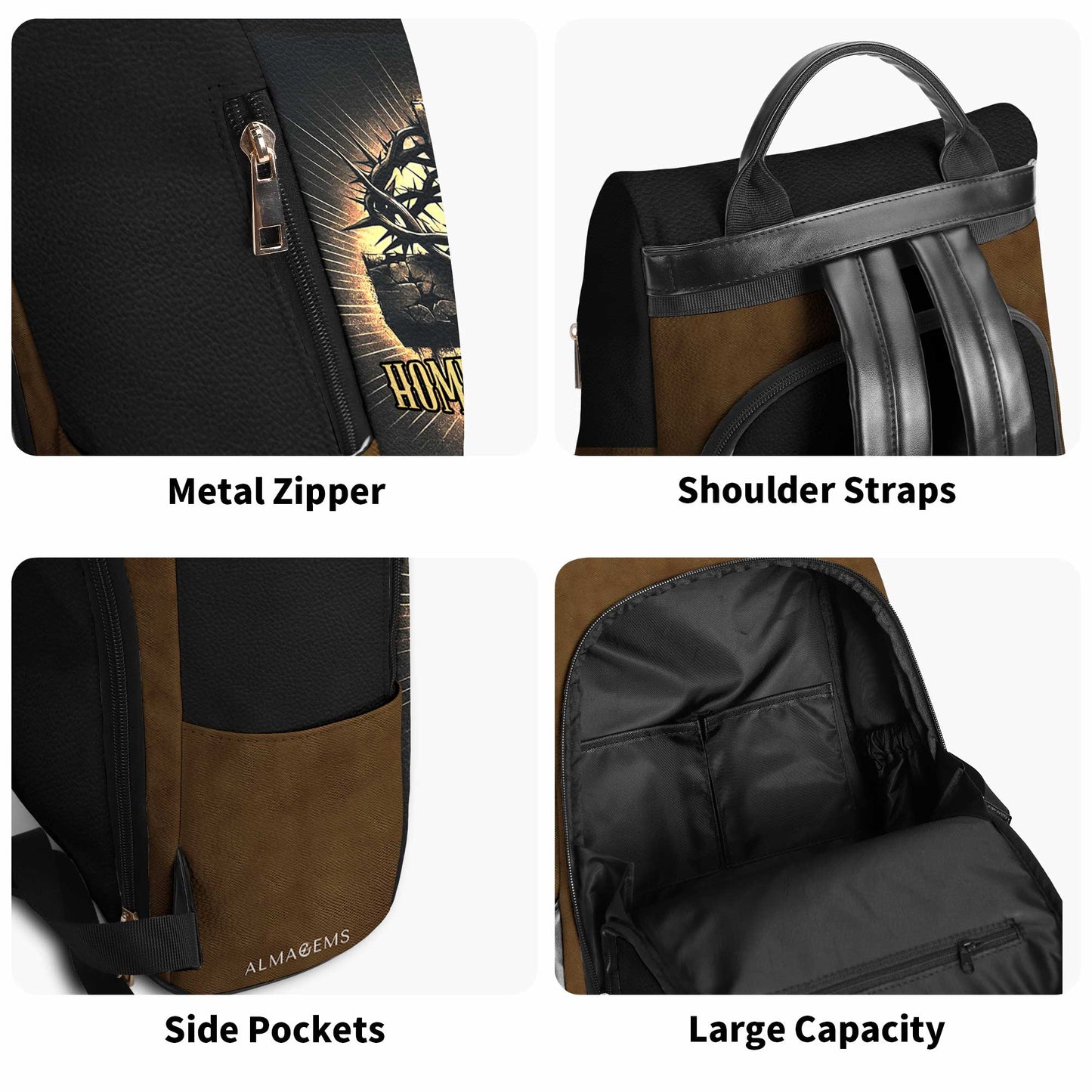 Hombre De Dios - Personalized Custom Leather BackPack - BP_MX06