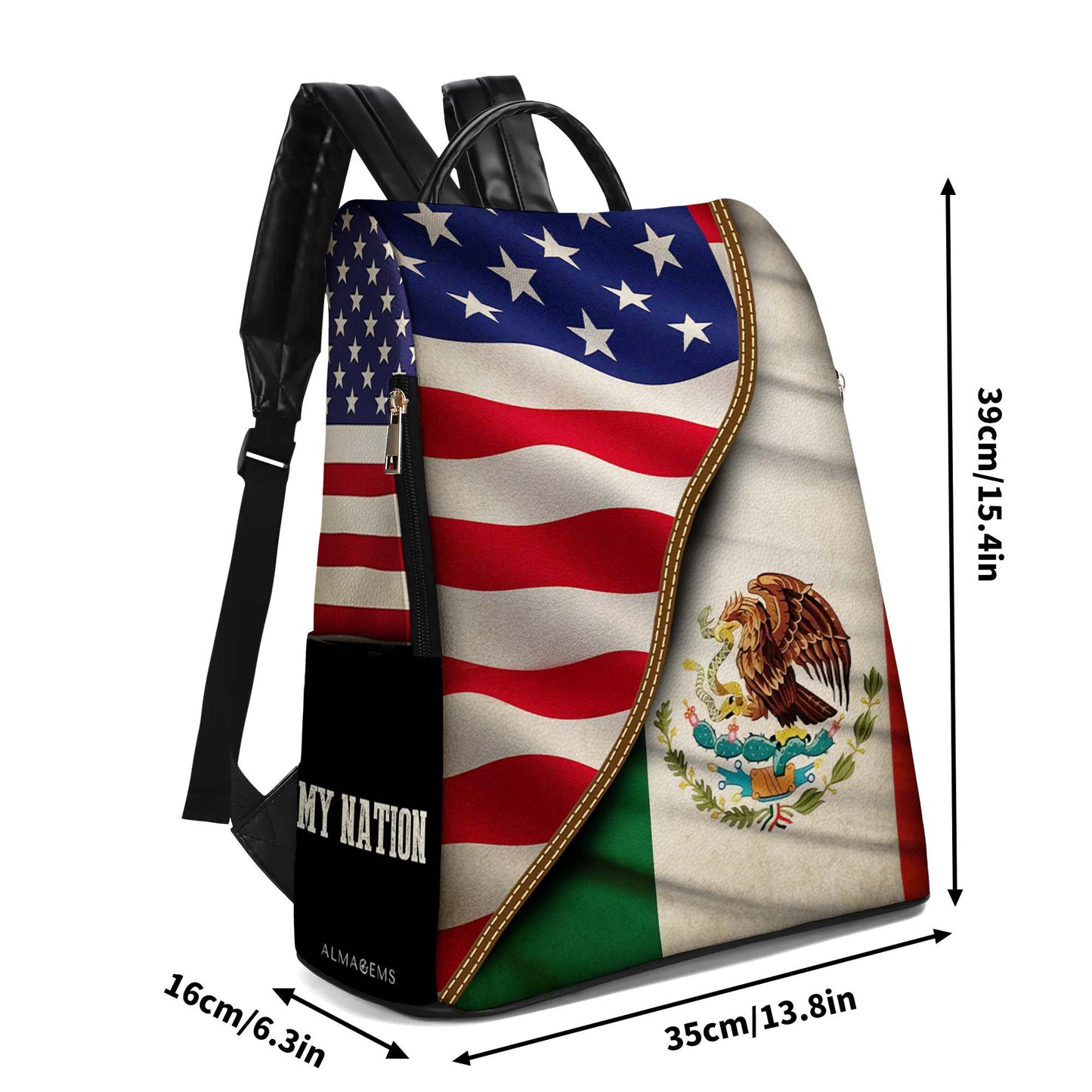 Ma Nation. Mon Héritage - Sac à dos en cuir personnalisé - BP_MX07