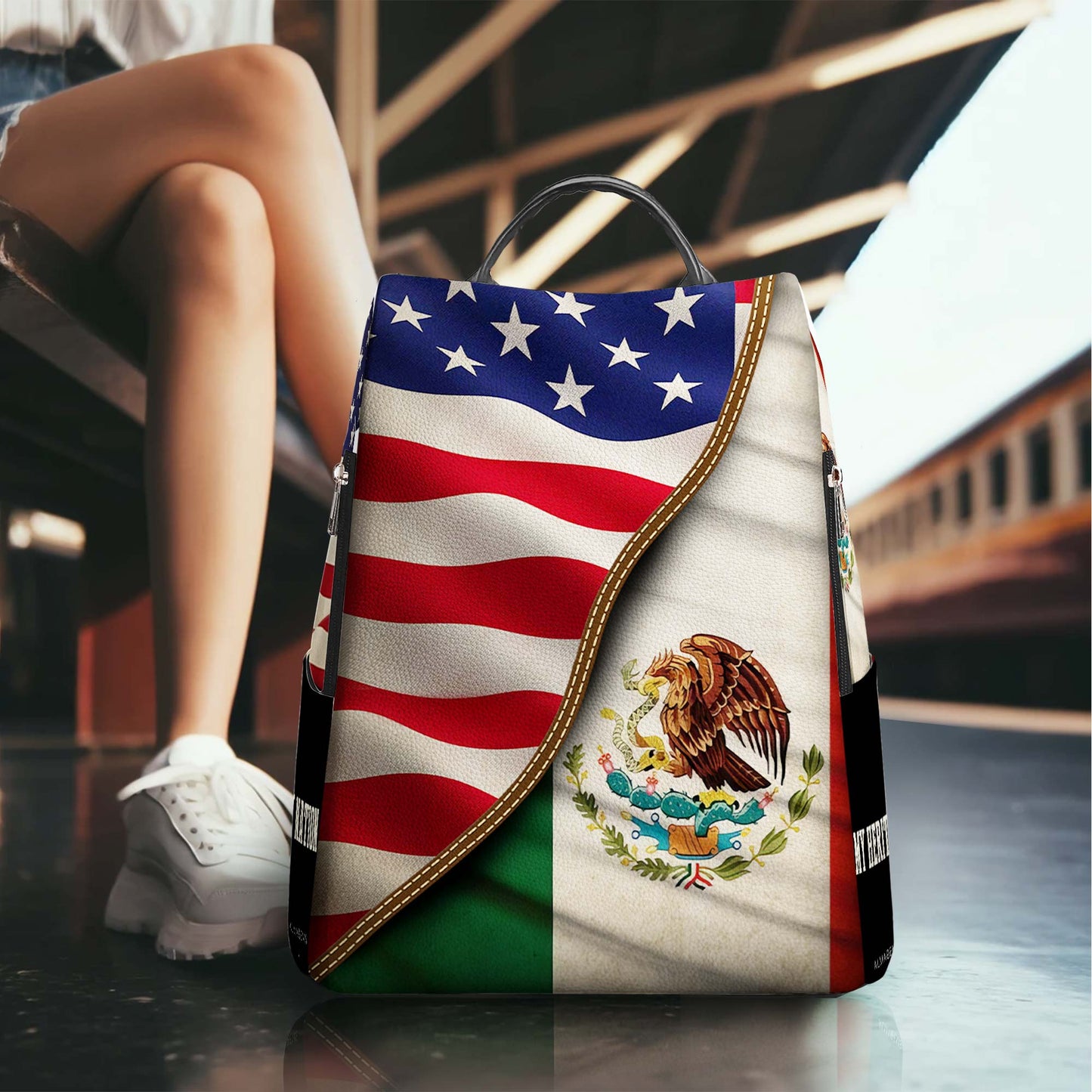 Ma Nation. Mon Héritage - Sac à dos en cuir personnalisé - BP_MX07