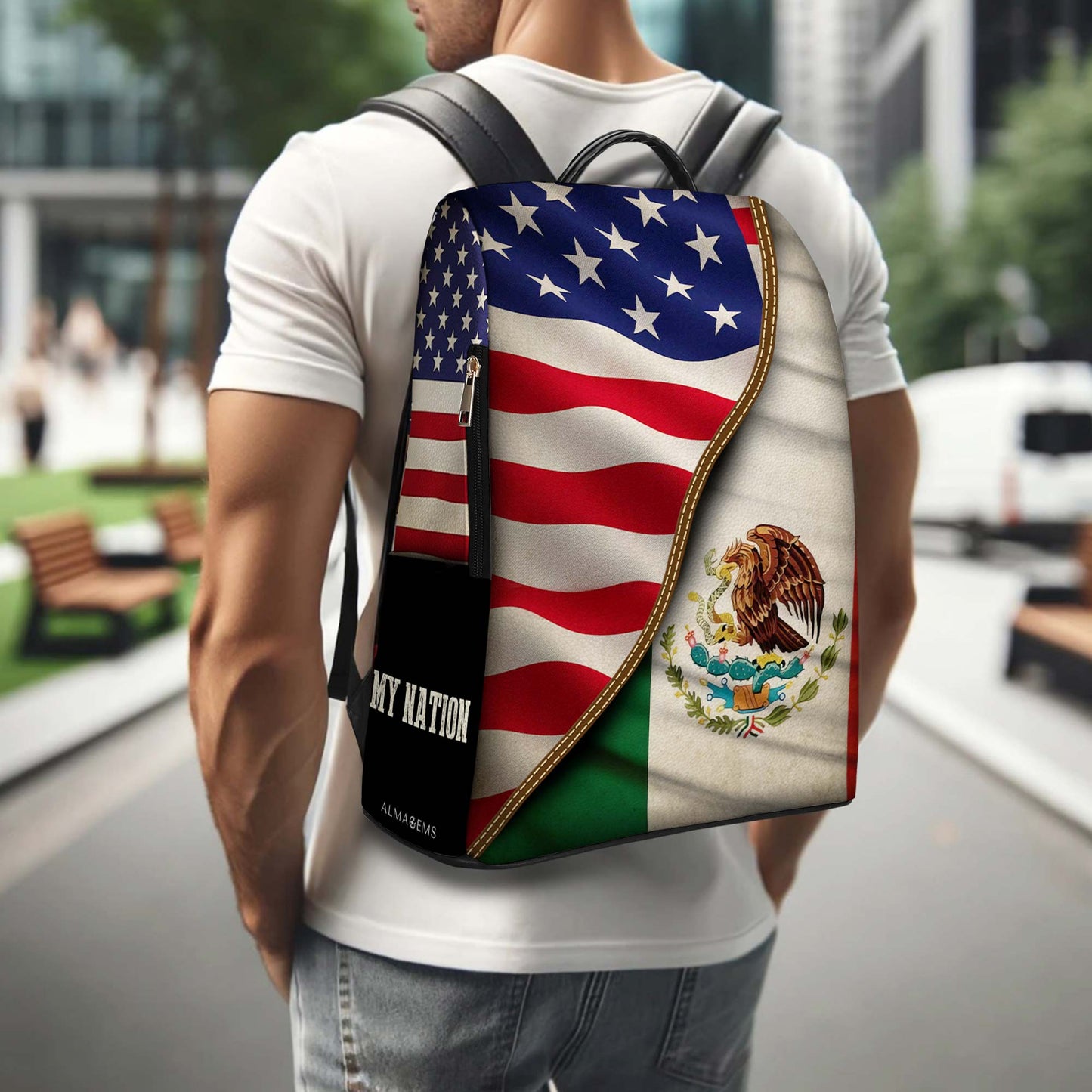 Ma Nation. Mon Héritage - Sac à dos en cuir personnalisé - BP_MX07