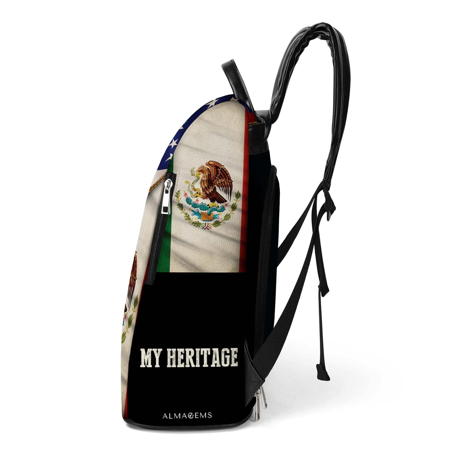 Ma Nation. Mon Héritage - Sac à dos en cuir personnalisé - BP_MX07