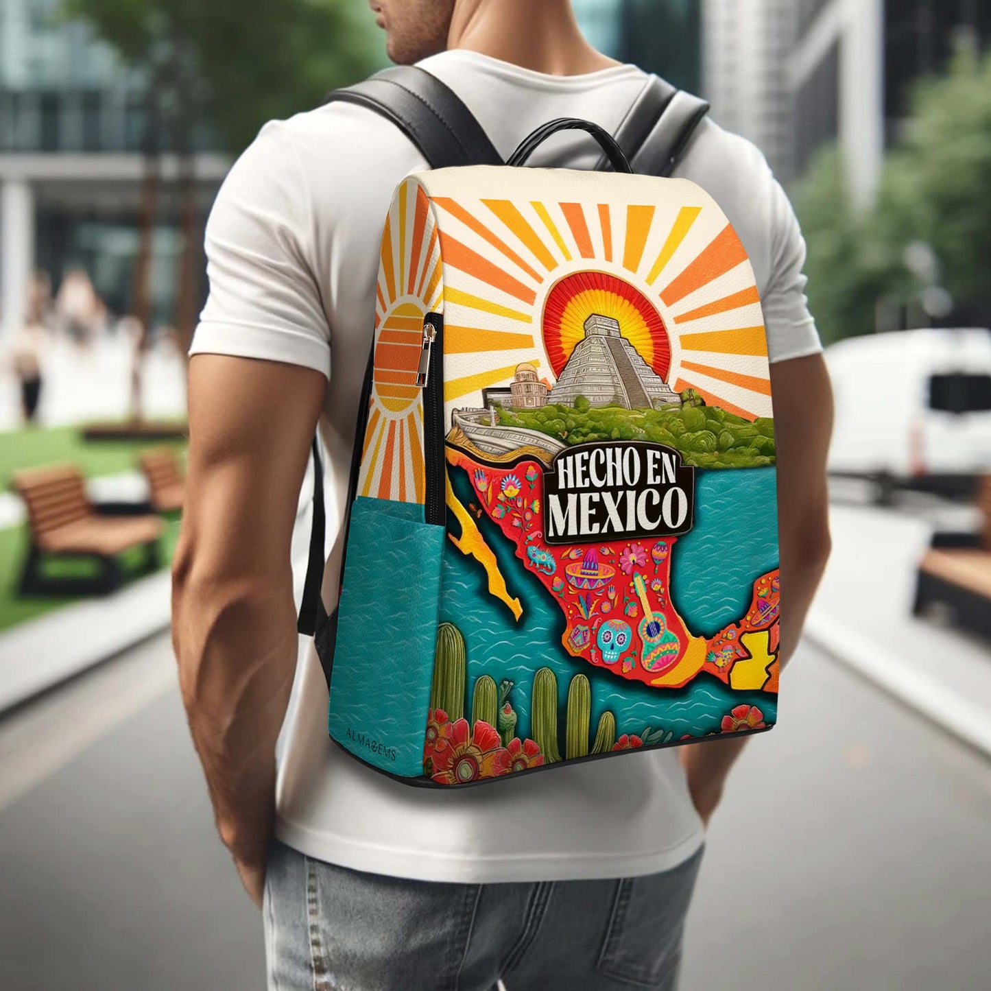 Hecho en México - Mochila de cuero personalizada - BP_MX13