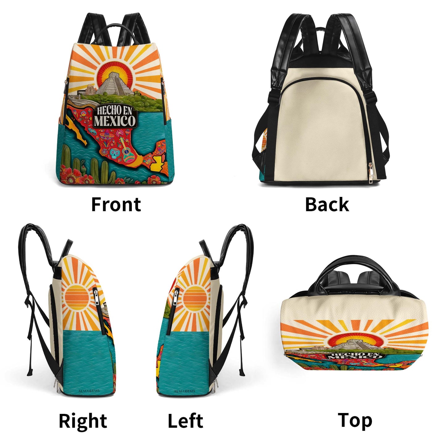 Hecho en México - Mochila de cuero personalizada - BP_MX13