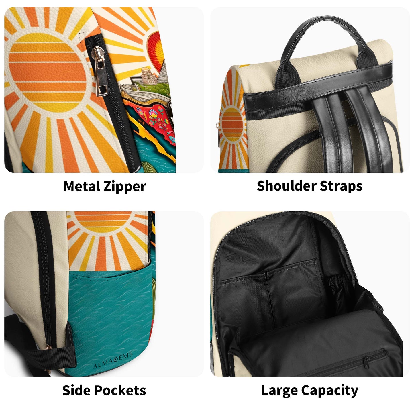 Fabriqué au Mexique - Sac à dos en cuir personnalisé - BP_MX13