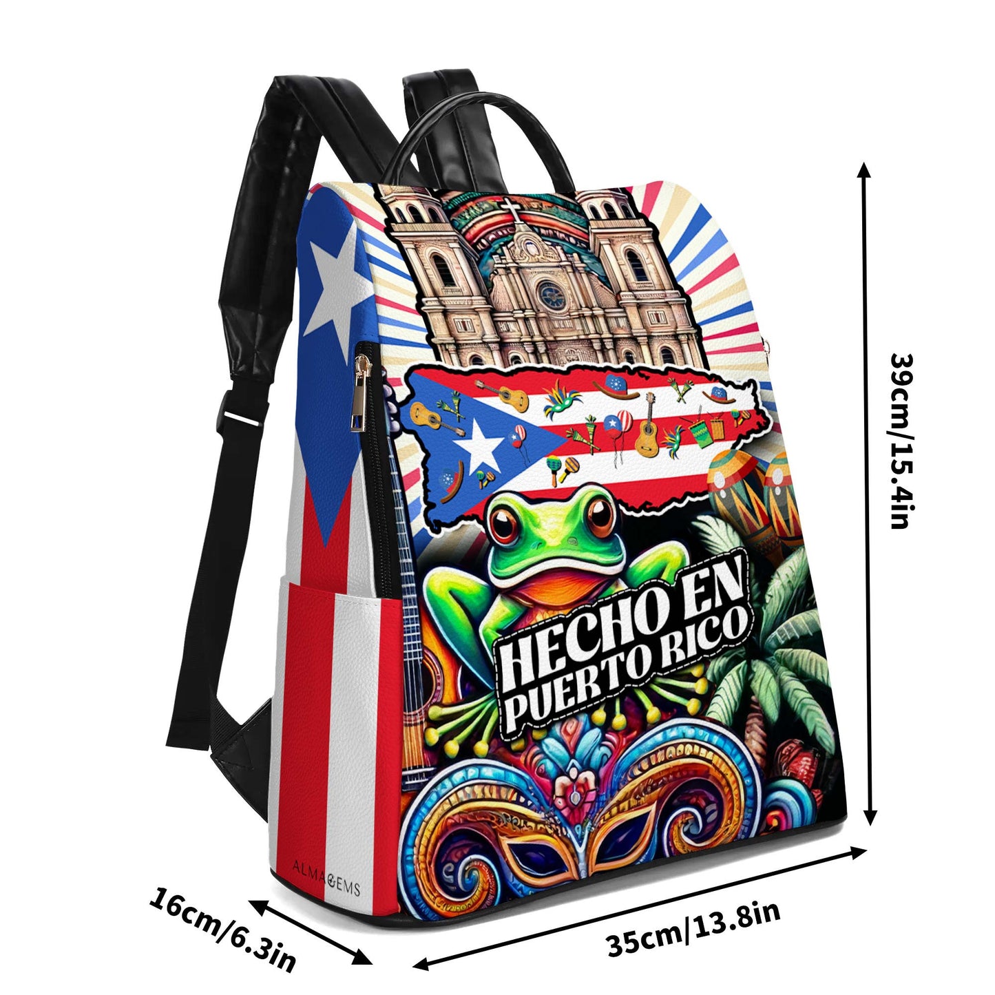 Hecho En Puerto Rico - Mochila de cuero personalizada - BP_MX14