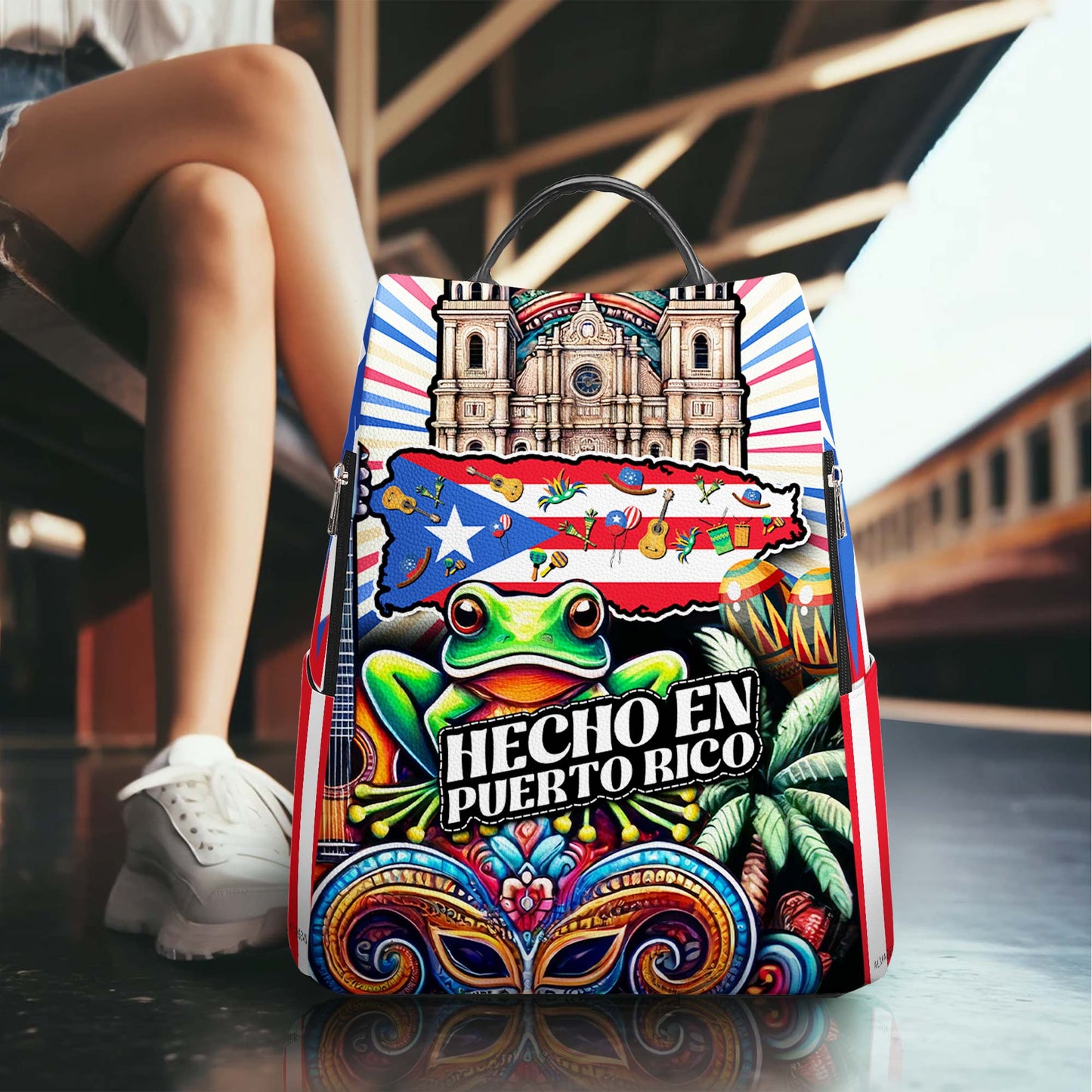 Hecho En Puerto Rico - Mochila de cuero personalizada - BP_MX14