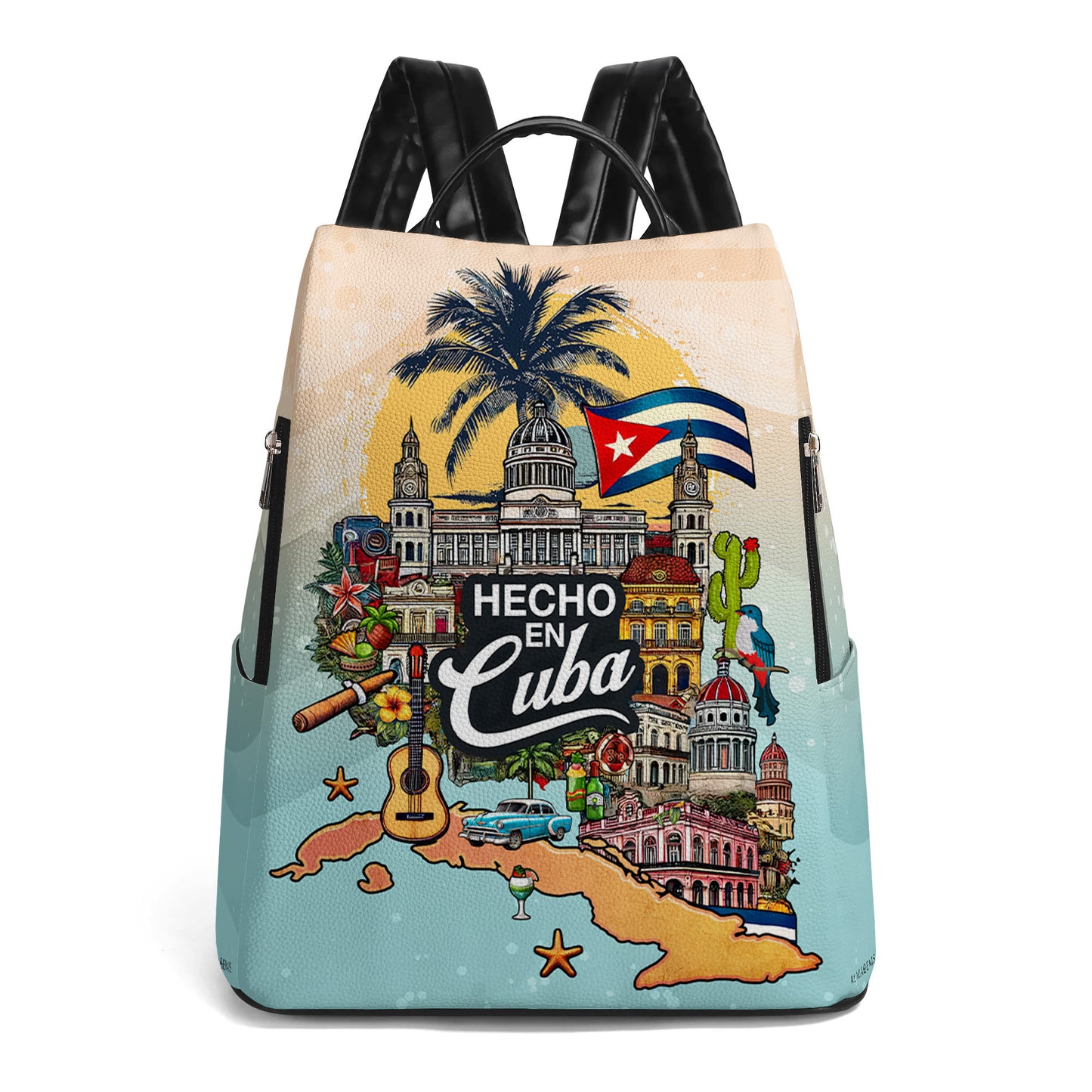 Hecho En Cuba - Mochila de cuero personalizada - BP_MX16