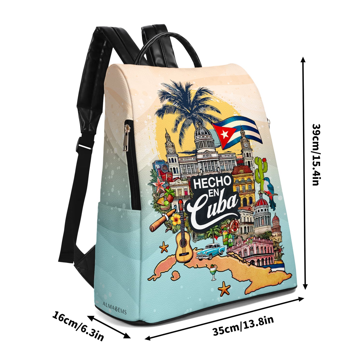 Hecho En Cuba - Mochila de cuero personalizada - BP_MX16