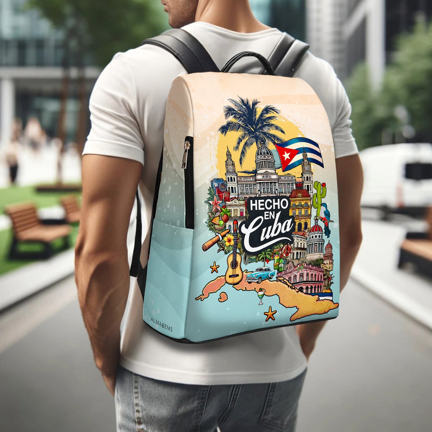 Hecho En Cuba - Mochila de cuero personalizada - BP_MX16