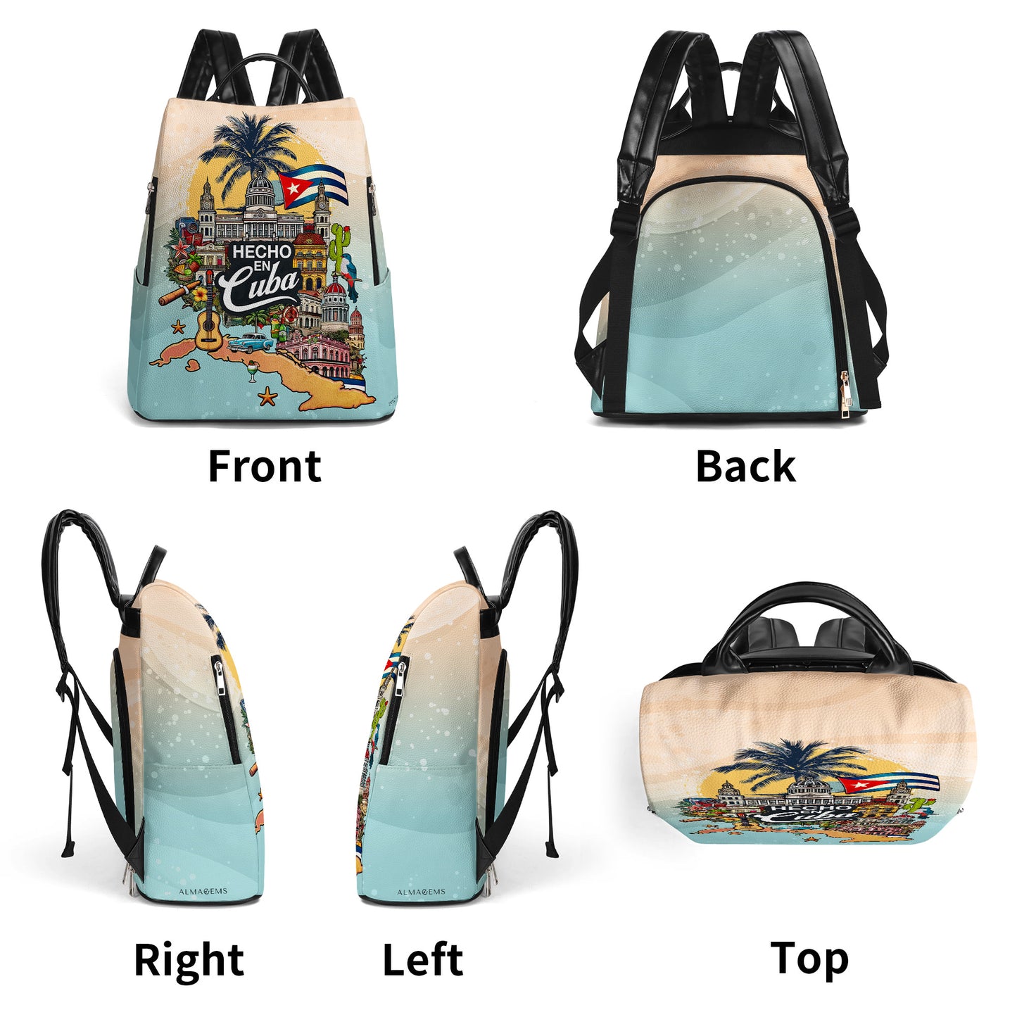 Hecho En Cuba - Mochila de cuero personalizada - BP_MX16