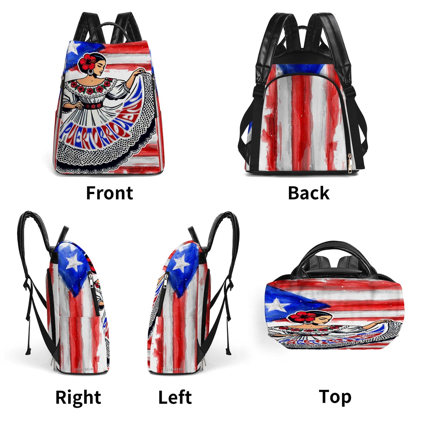 Puertorriqueña - Sac à dos en cuir personnalisé - BP_MX18