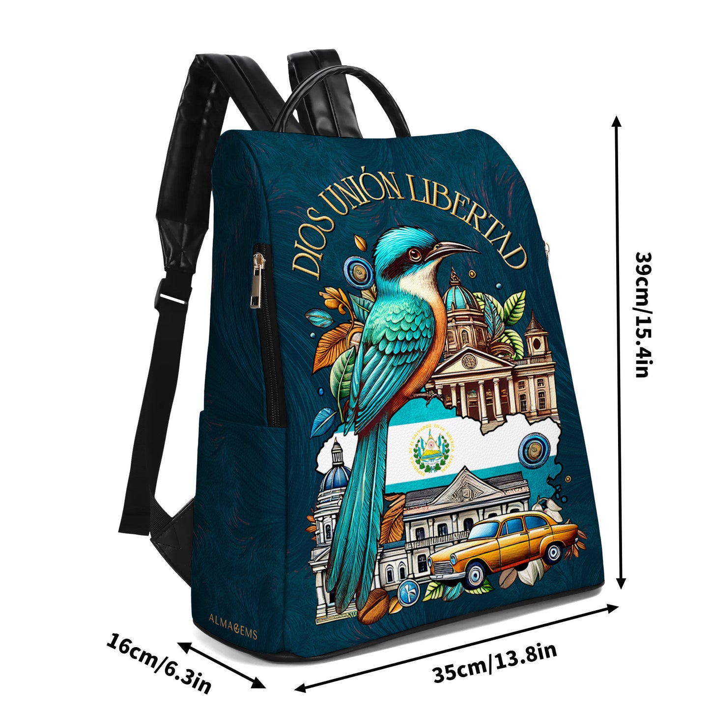 Dios Unión Libertad - Mochila de Cuero Personalizada - BP_MX21