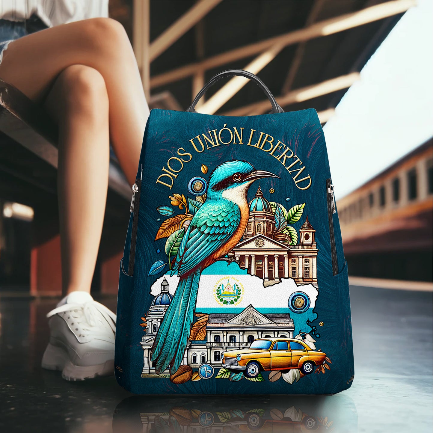 Dios Unión Libertad - Mochila de Cuero Personalizada - BP_MX21