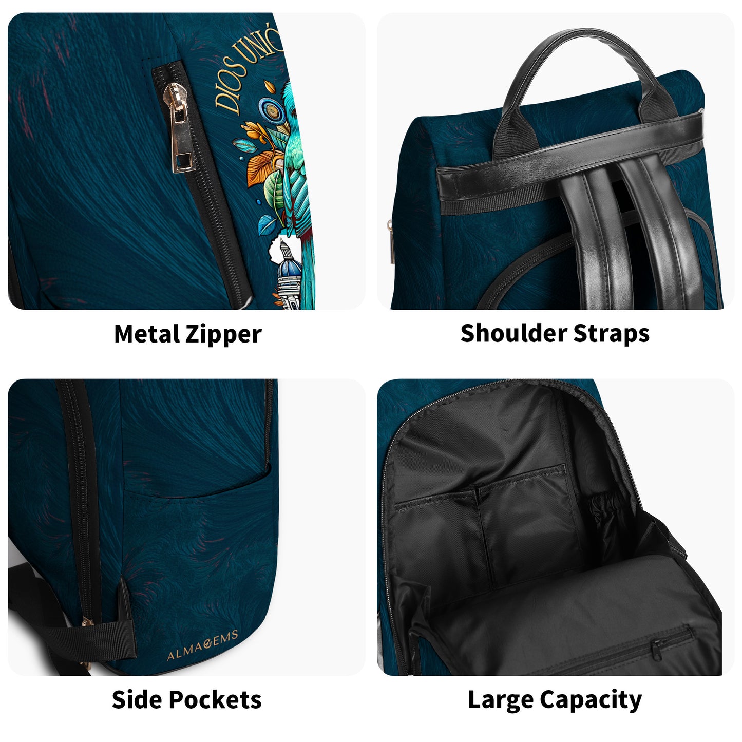 Dios Unión Libertad - Mochila de Cuero Personalizada - BP_MX21