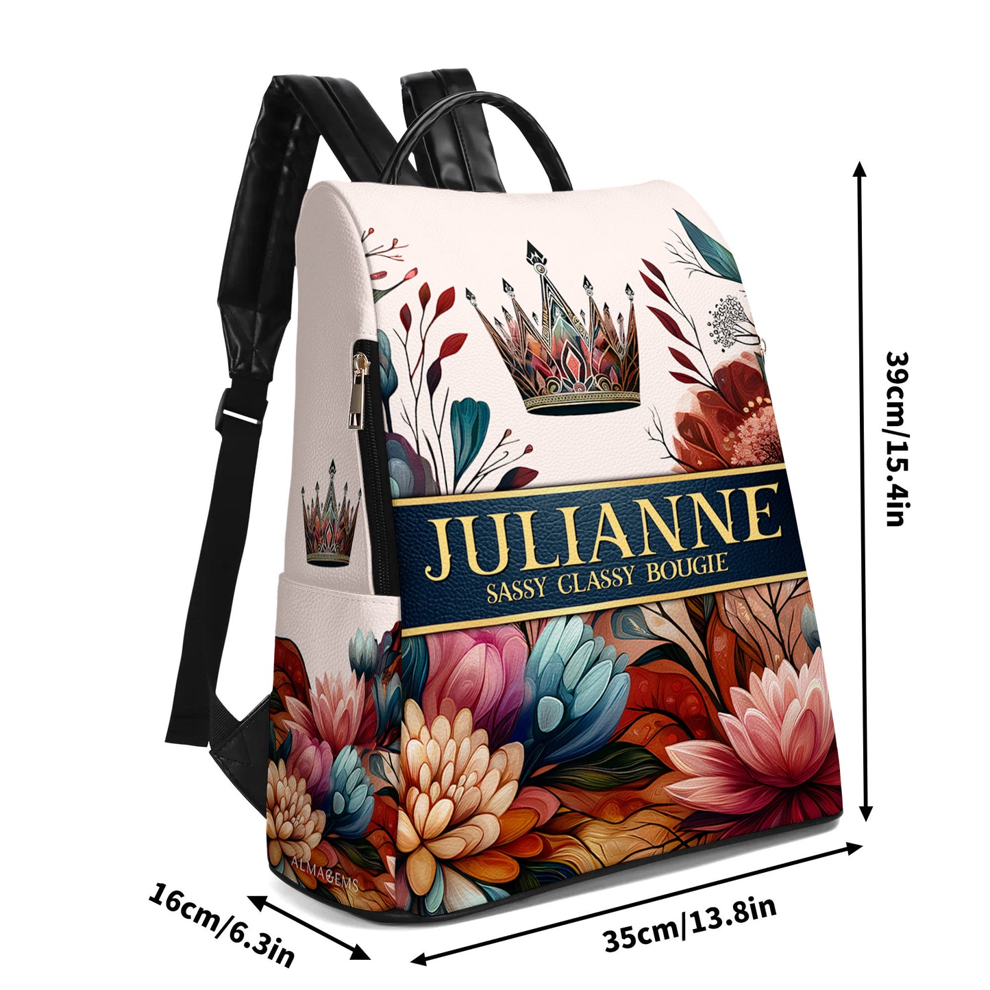 Crown - Personalized Custom Leather BackPack - BP_Q02