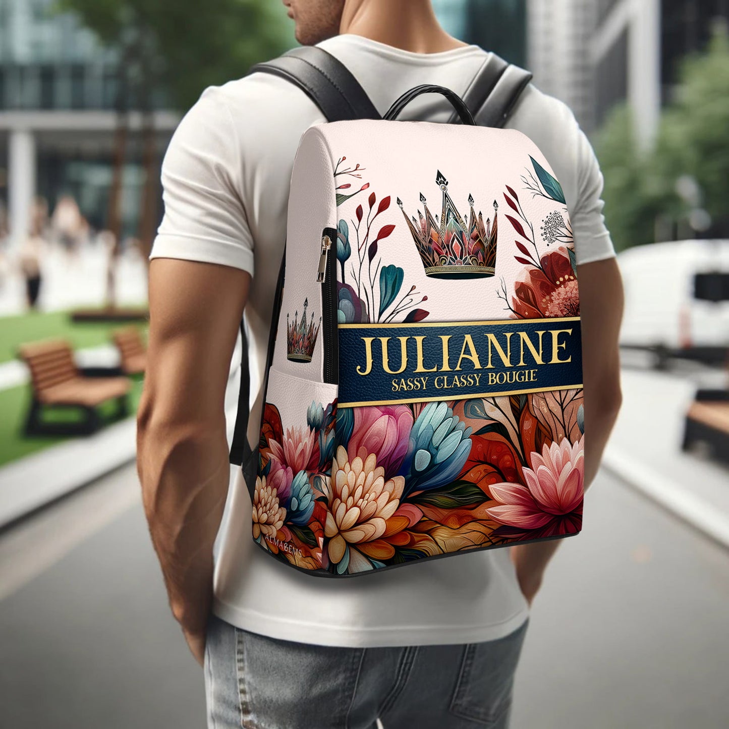 Crown - Personalized Custom Leather BackPack - BP_Q02