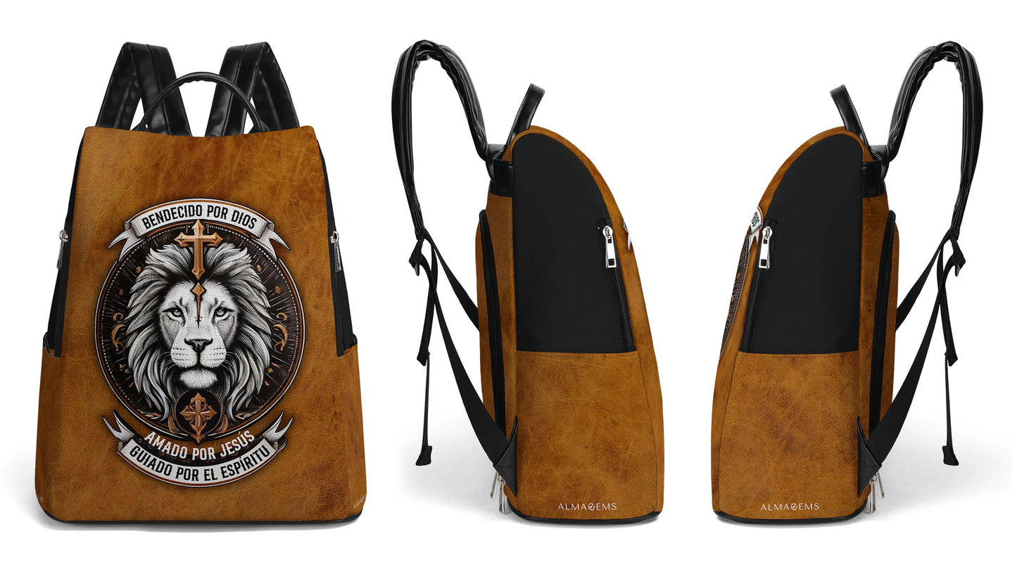 Bendecido por Dios - Personalized Custom Leather BackPack - BP_SP02