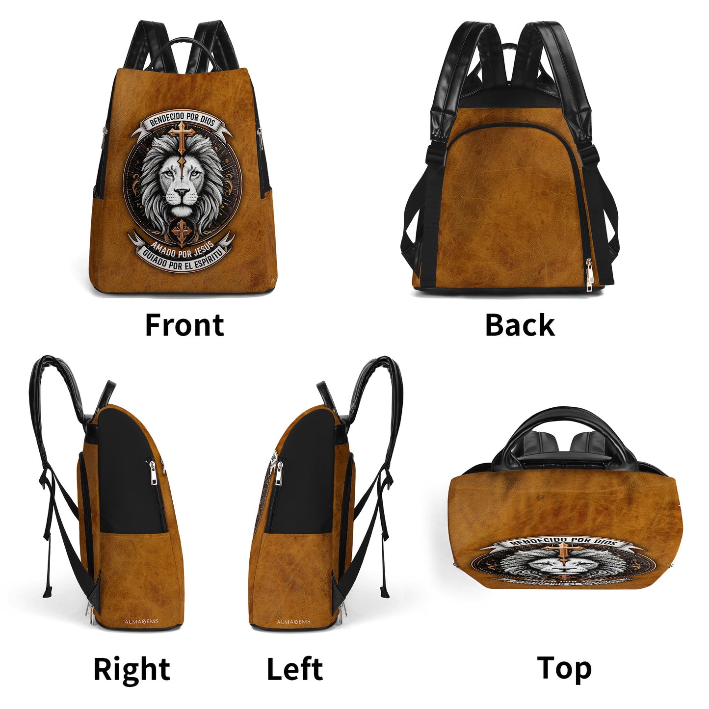 Bendecido por Dios - Personalized Custom Leather BackPack - BP_SP02