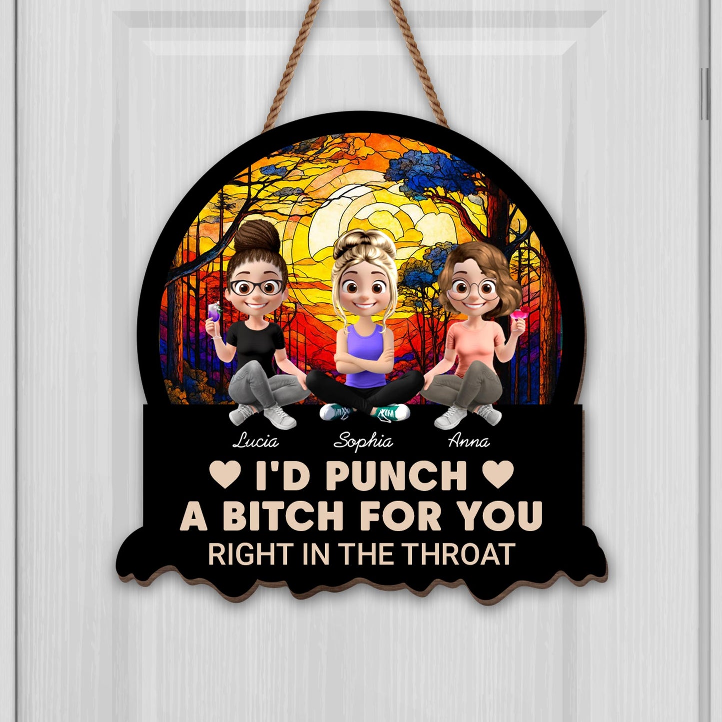 I'd Punch A B***h For You, Stained Glass Window Design