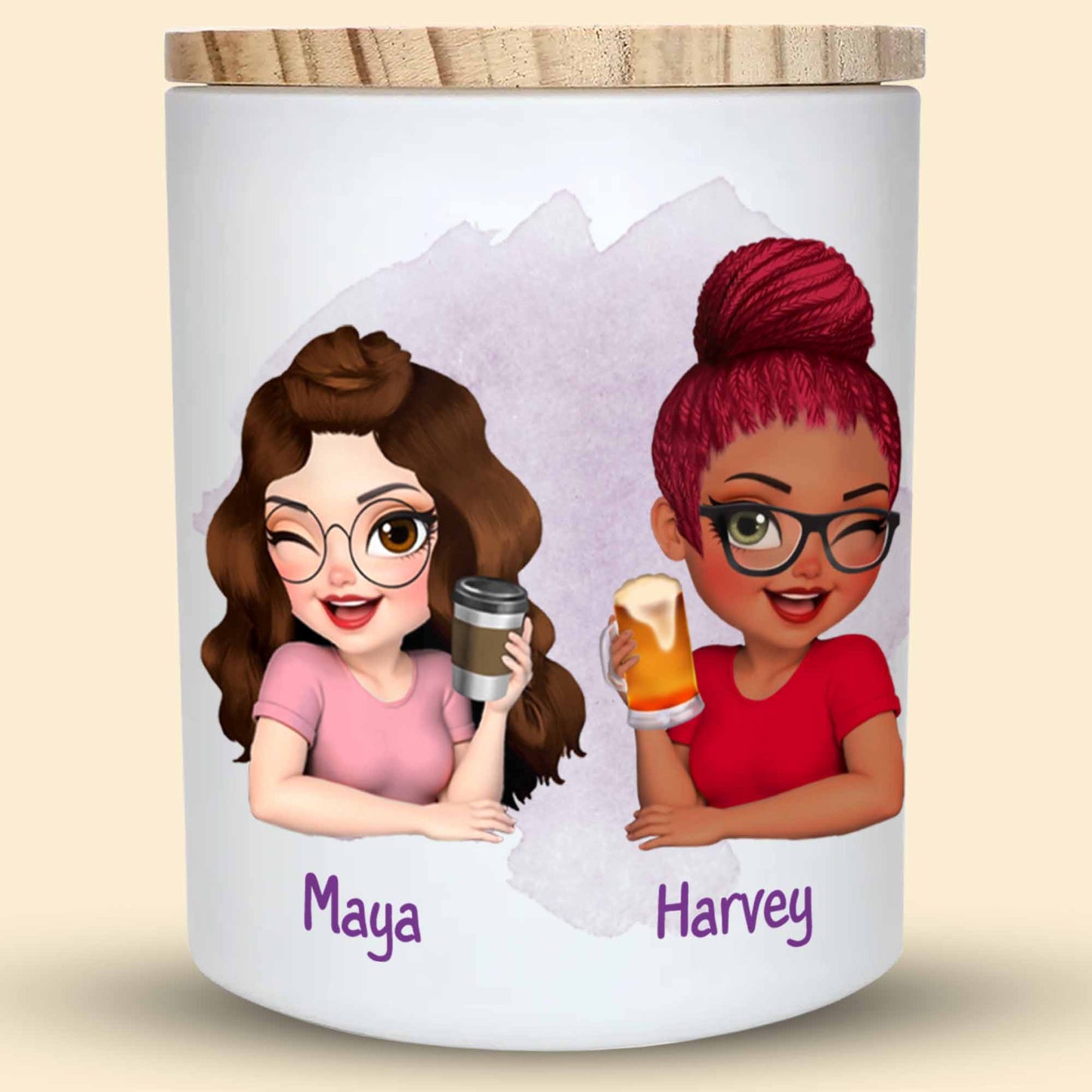 Our Friendship Is Like This Candle, Bright And Warm - Personalized Custom Glass Jar With LED - BST025_LEJAR